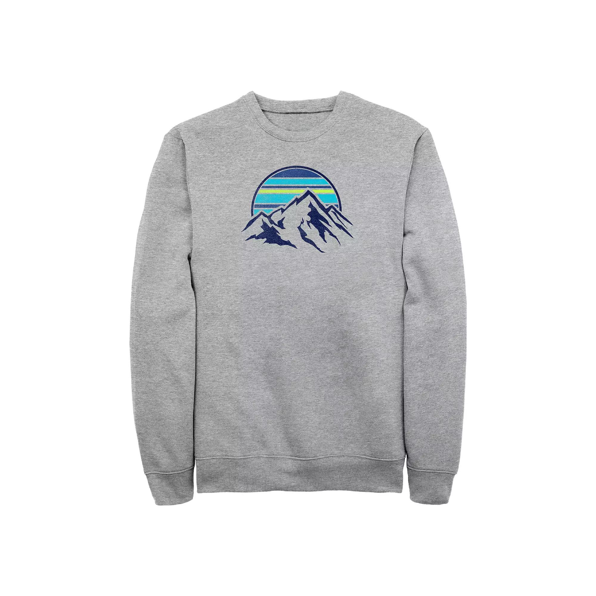 Big & Tall Stripe Moon Rise Graphic Fleece Sweatshirt, Men's, Size: 5XL, Athletic Grey Product Image