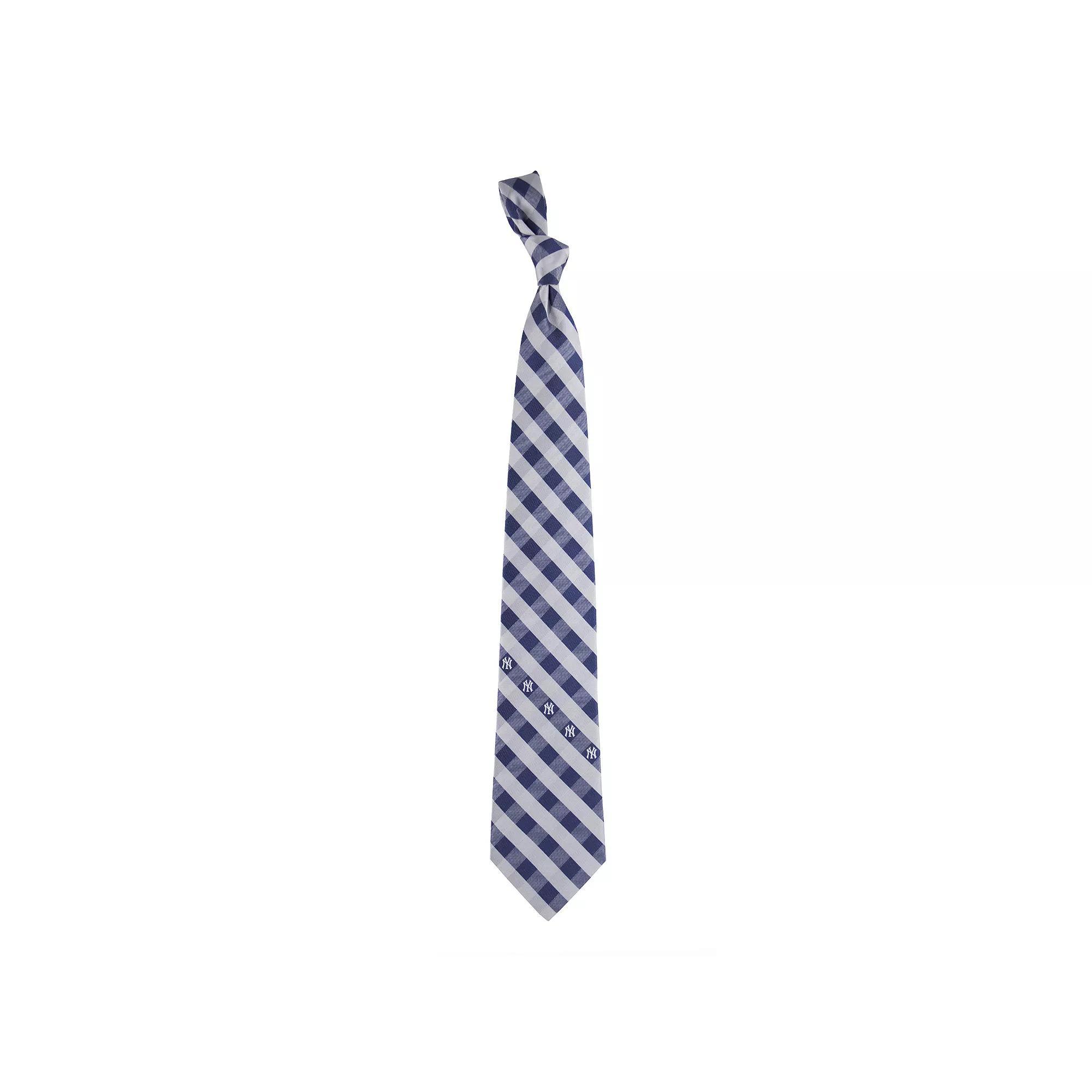 Adult MLB Check Woven Tie, New York Yankees Product Image