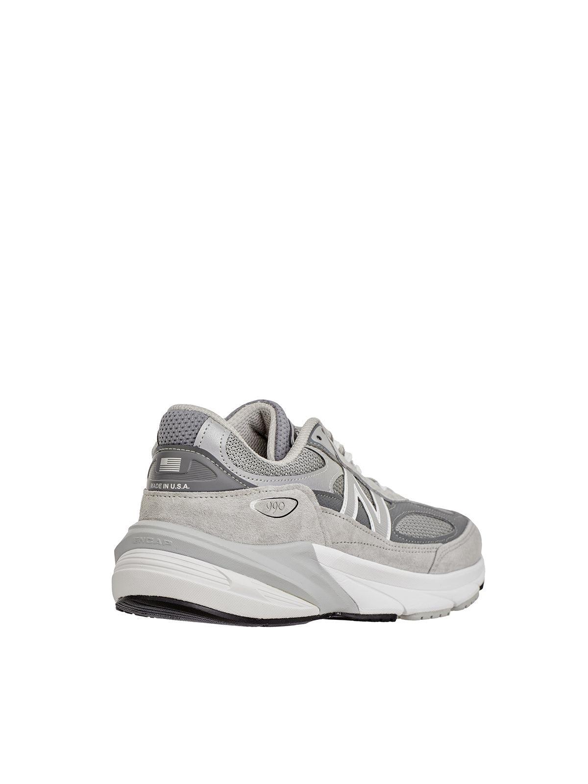 NEW BALANCE Grey Low Top Sneakers With Logo Detail In Suede And Tech Fabric Man Product Image