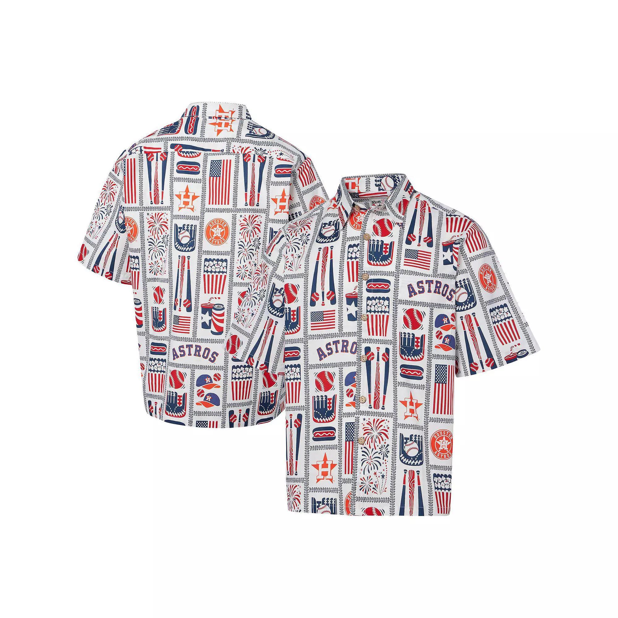 Men's Reyn Spooner White Houston Astros Americana Button-Up Shirt, Size: Small Product Image