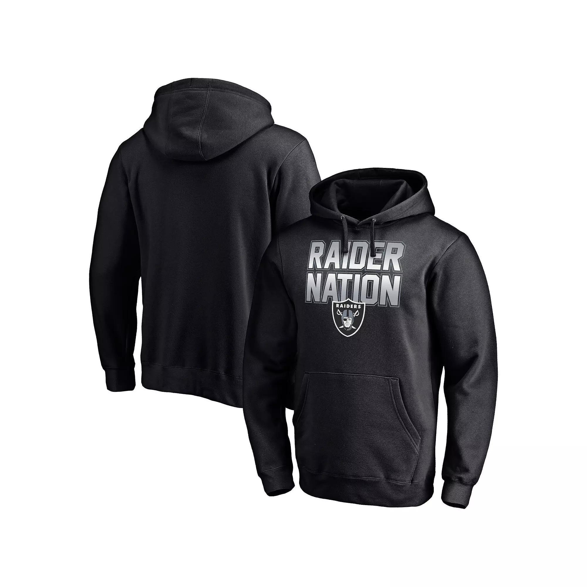Mens Fanatics Black Las Vegas Raiders Hometown Collection Raider Nation Fitted Pullover Hoodie Product Image