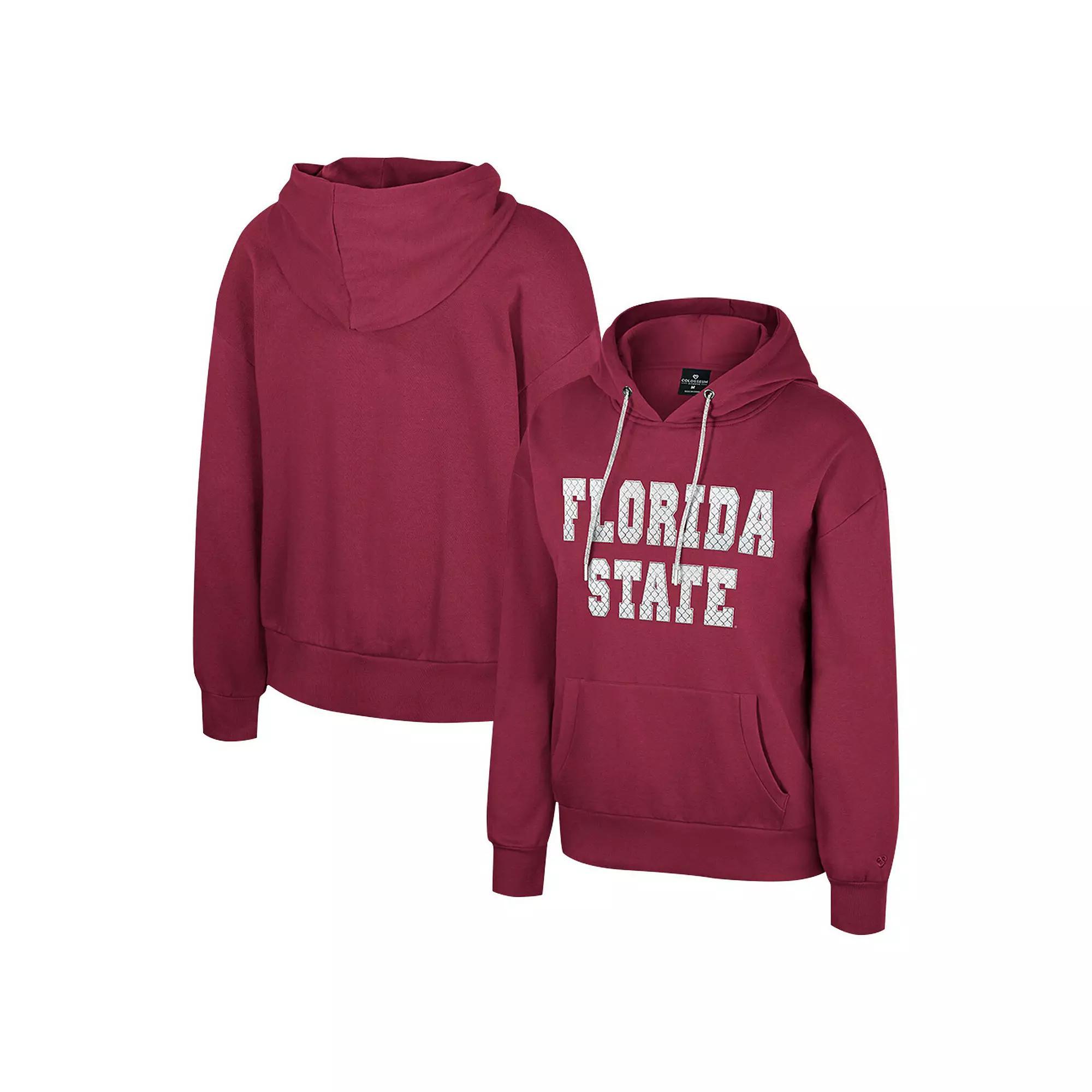 Women's Colosseum Garnet Florida State Seminoles Reflection Rhinestone Drawcord Pullover Hoodie, Size: Medium, Red Product Image