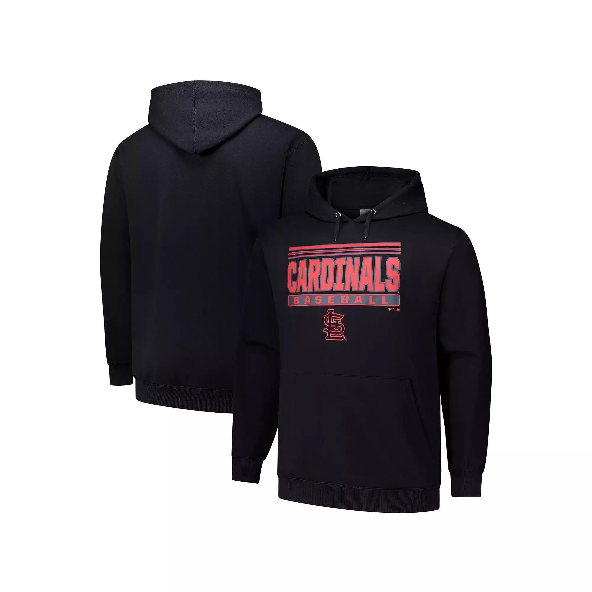 Men's  Black St. Louis Cardinals Stack Fleece Pullover Hoodie, Size: 2XB Product Image