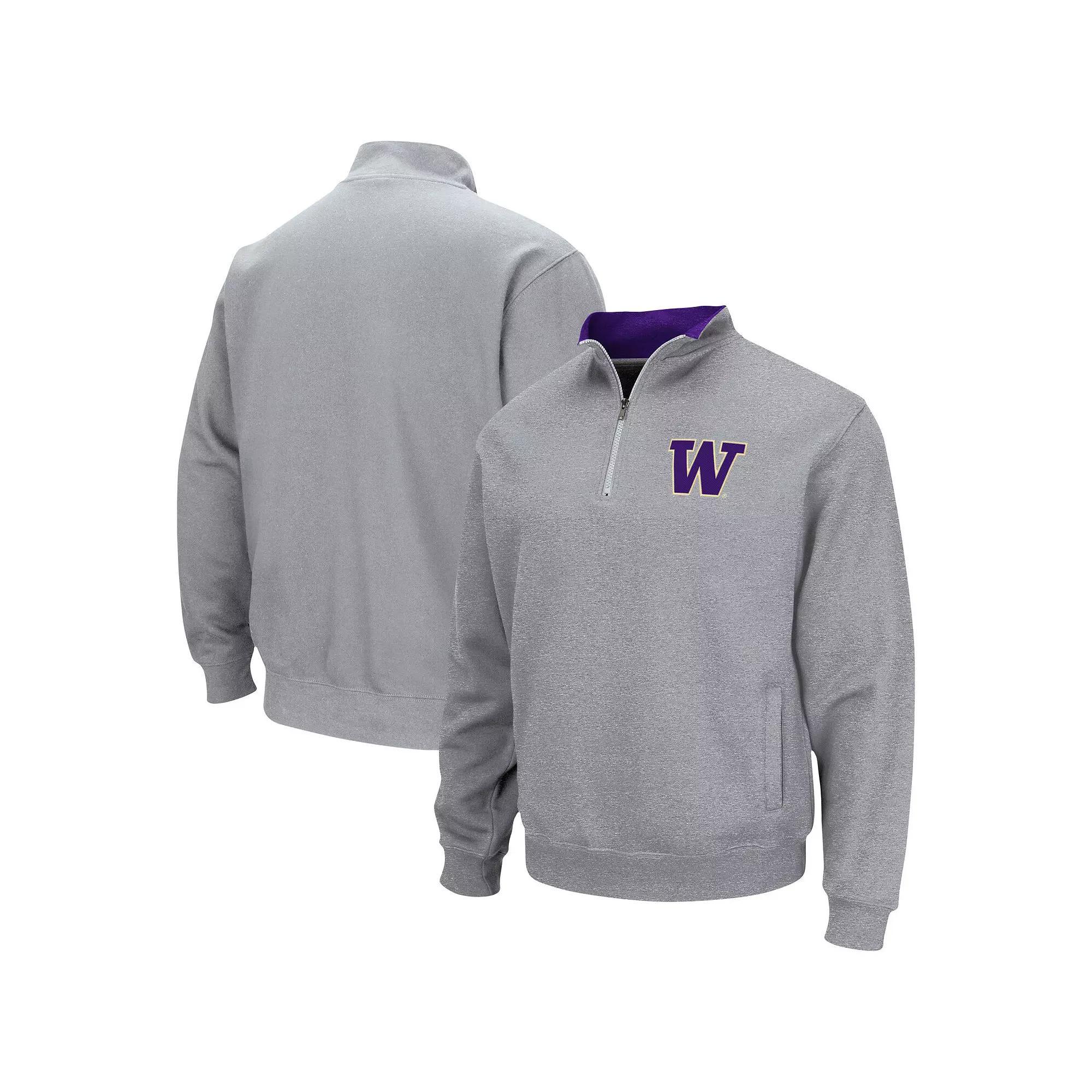 Men's Colosseum Heathered Gray Air Force Falcons Tortugas Team Logo Quarter-Zip Jacket, Size: 2XL, Afa Grey Product Image