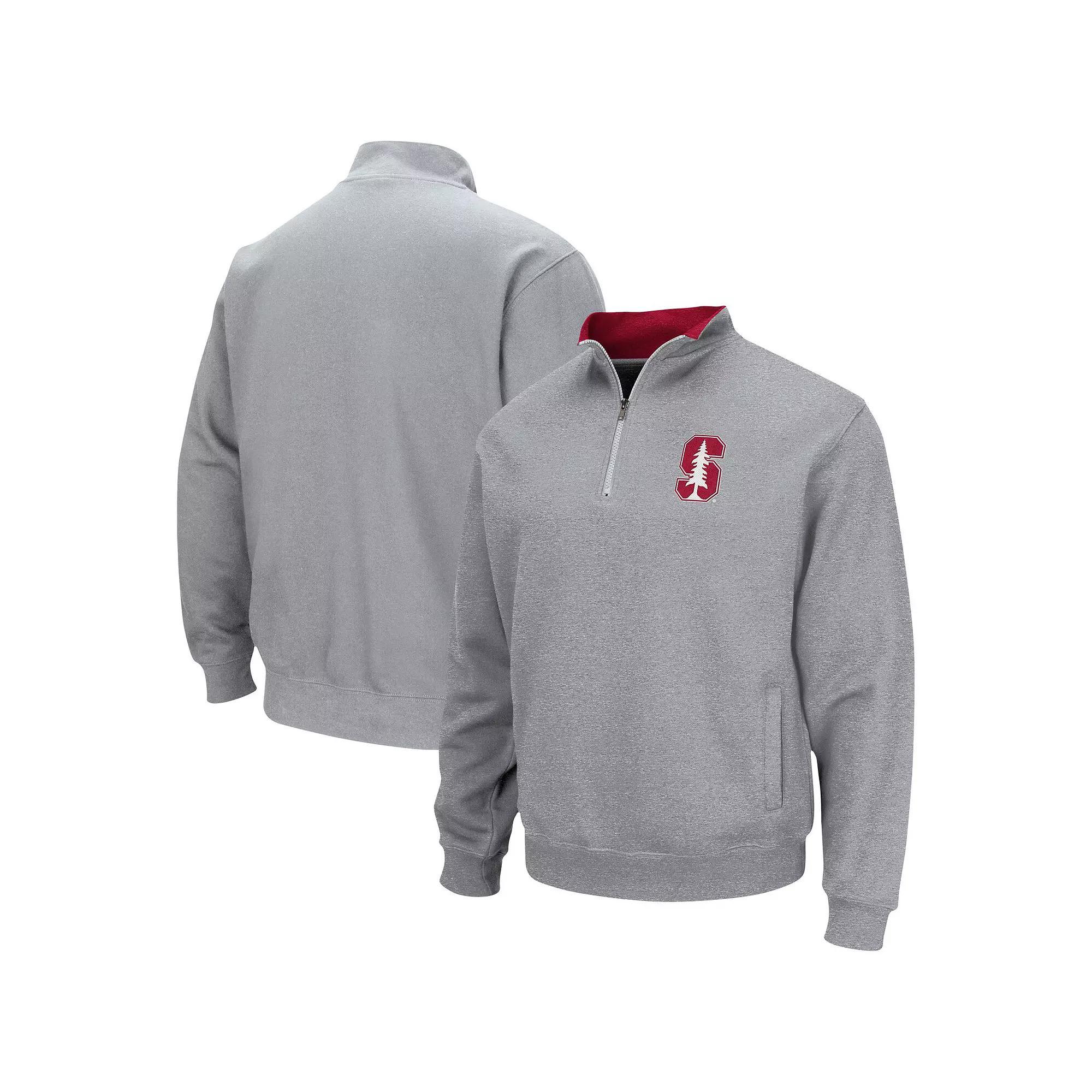 Men's Colosseum Heathered Gray Air Force Falcons Tortugas Team Logo Quarter-Zip Jacket, Size: 2XL, Afa Grey Product Image