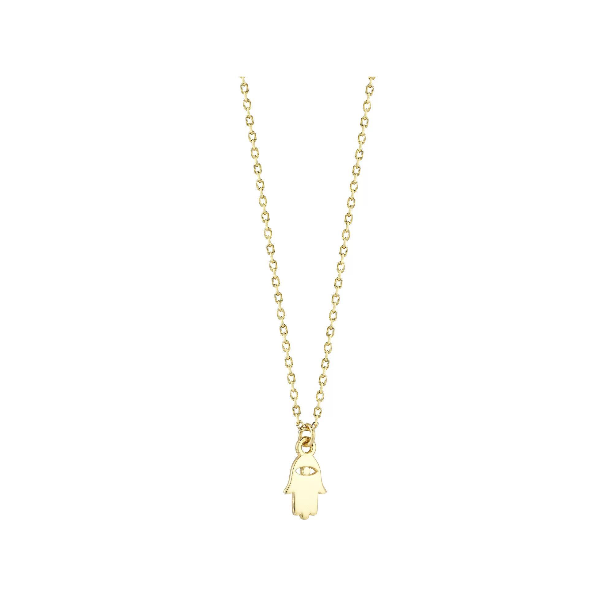 LUMINOR GOLD 14k Gold Tiny Hamsa Pendant Necklace, Womens Product Image