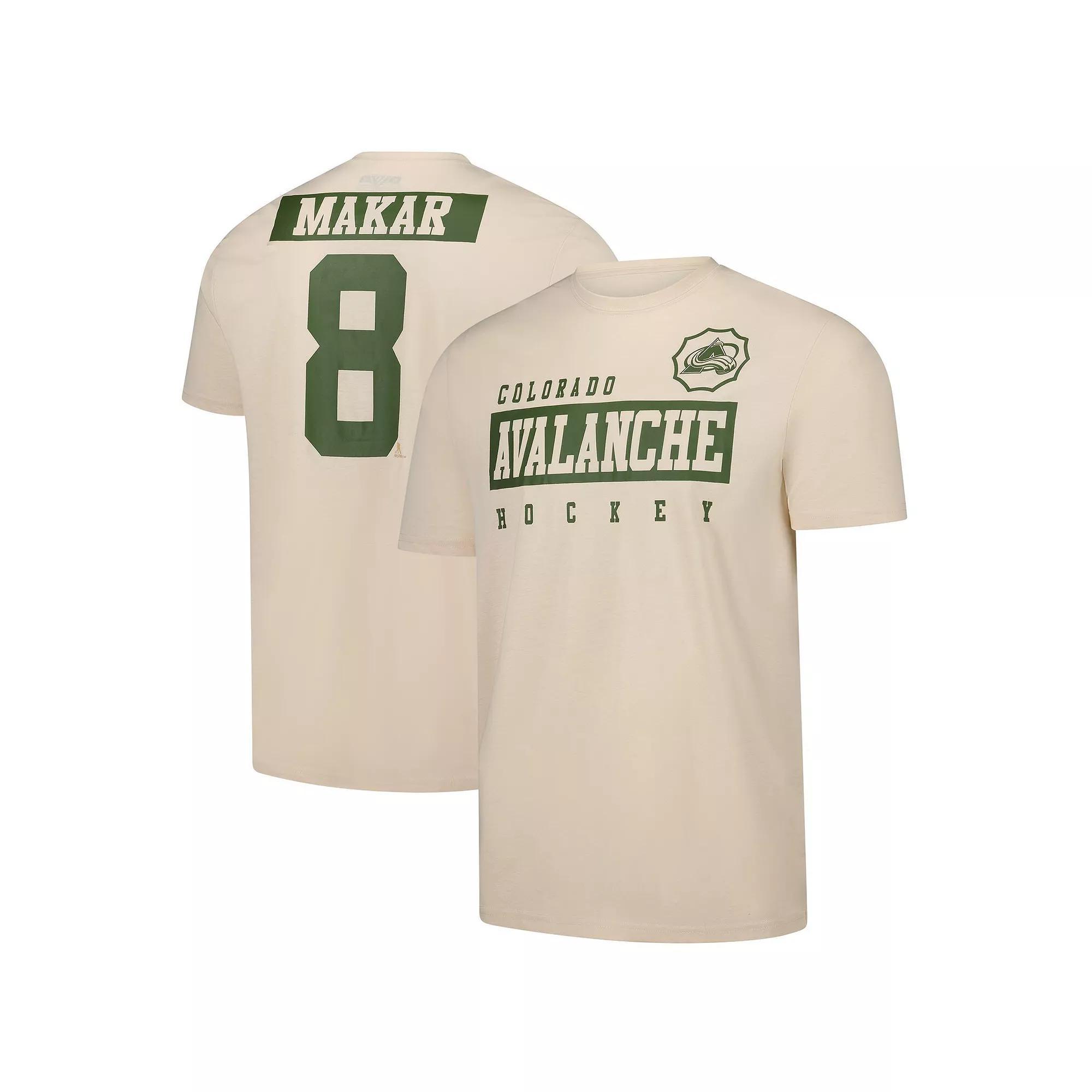 Mens Levelwear Cale Makar Khaki Colorado Avalanche 2024 NHL Military Appreciation Richmond Delta Player Name & Number T-Shirt Product Image