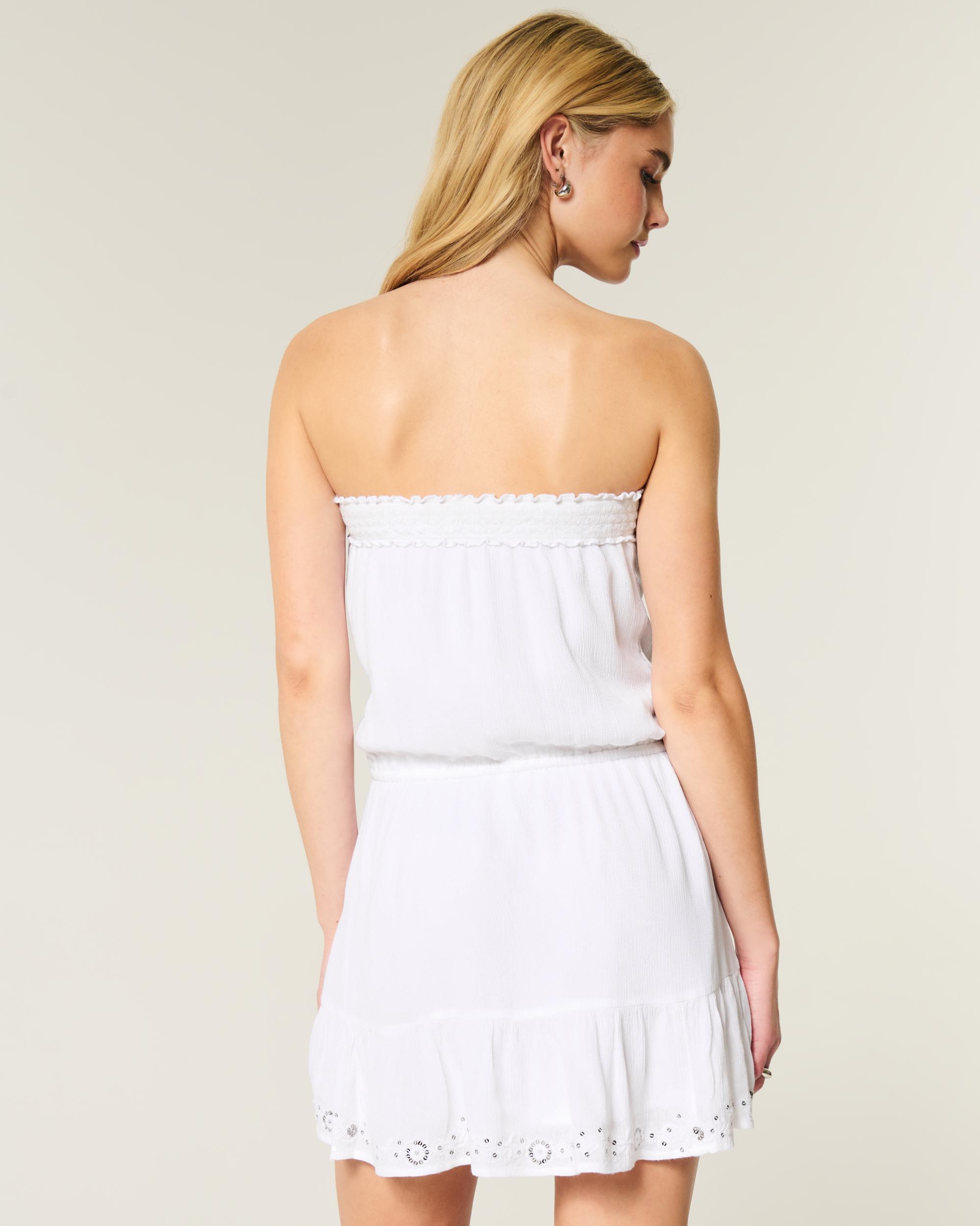 Strapless Drawstring Blouson Mini Dress Product Image