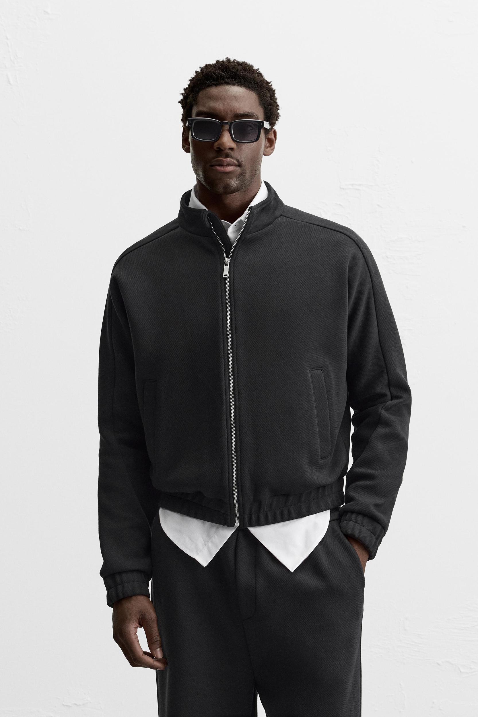 TWILL SWEATSHIRT WITH ZIPPER Product Image