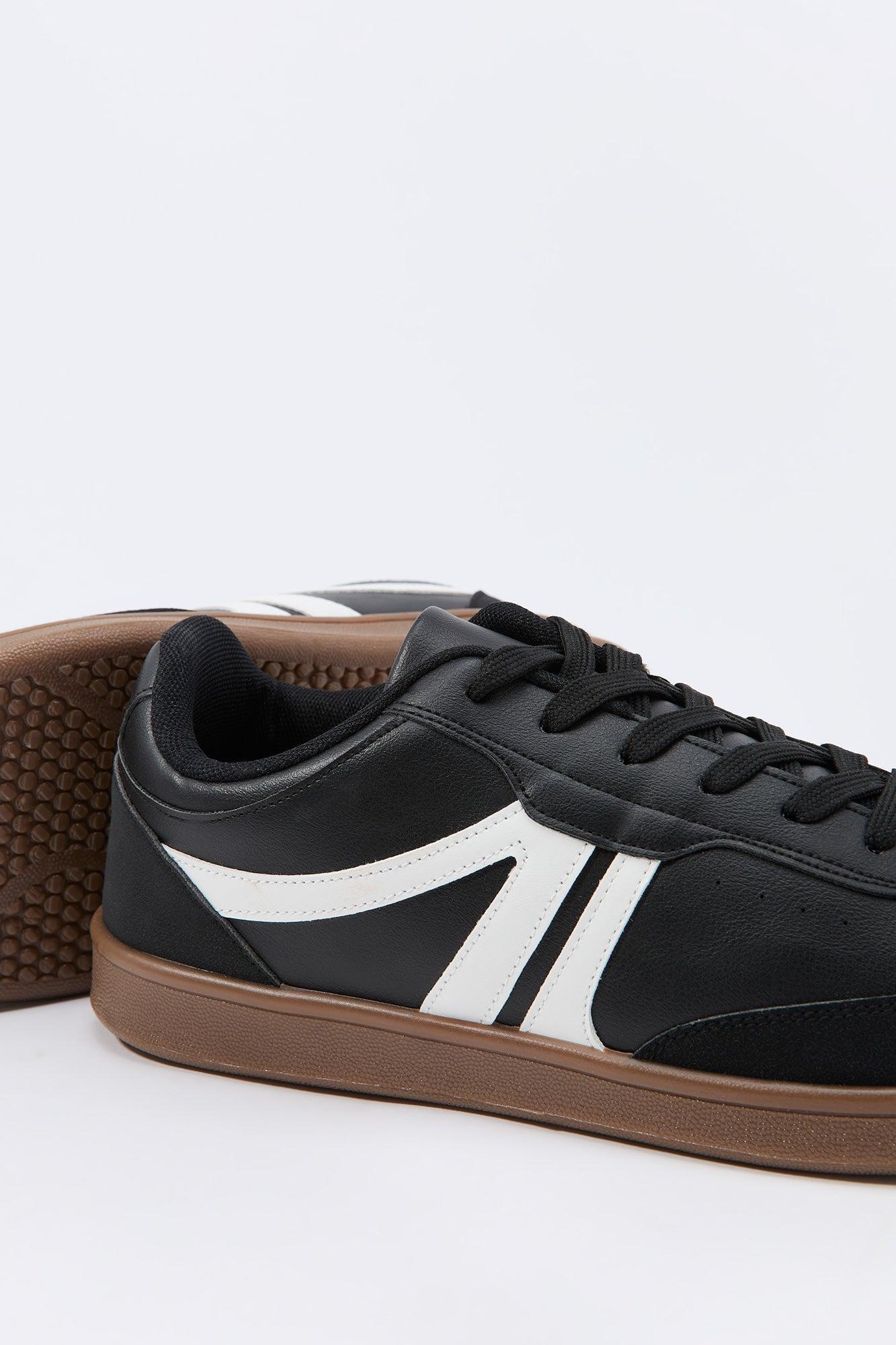 Faux Leather Low Top Retro Sneaker Male Product Image