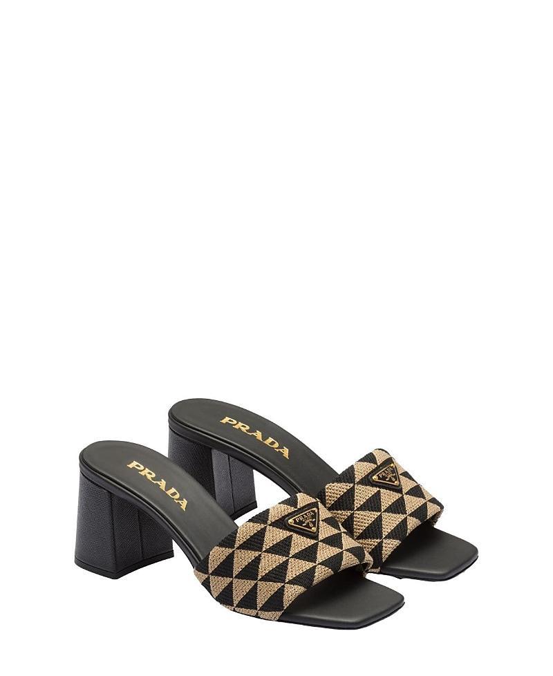 Prada Womens Embroidered Fabric Sandals Product Image