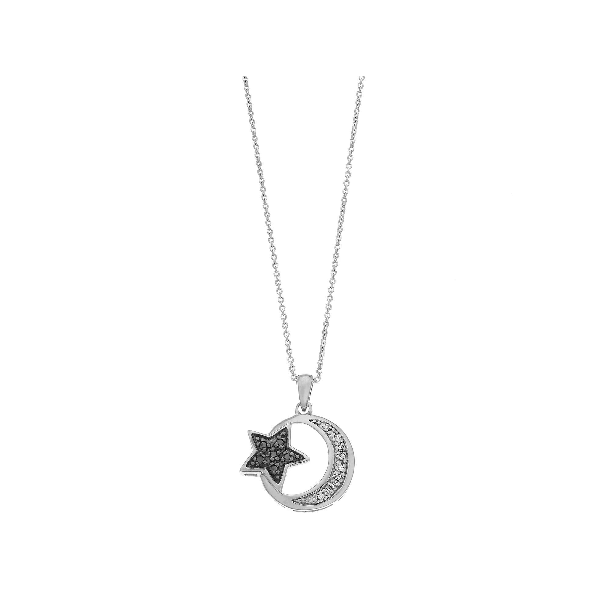 Lavish by TJM Sterling Silver Crystal Gold Leaf & Black Onyx Doublet Cushion Pendant Necklace, Women's, Size: 18" Product Image