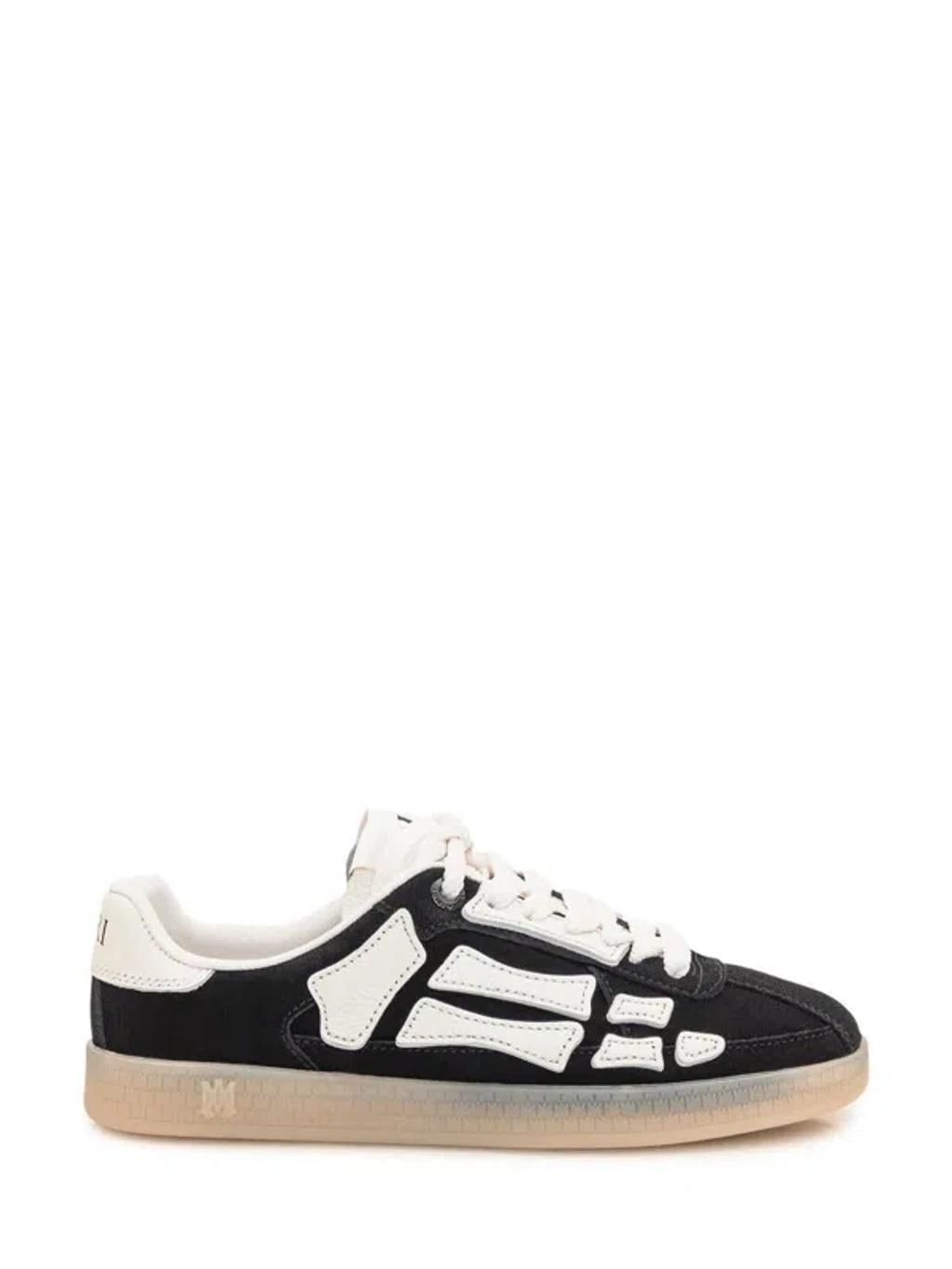 AMIRI Pacific Bones Mixed Leather Sneakers In Black Product Image