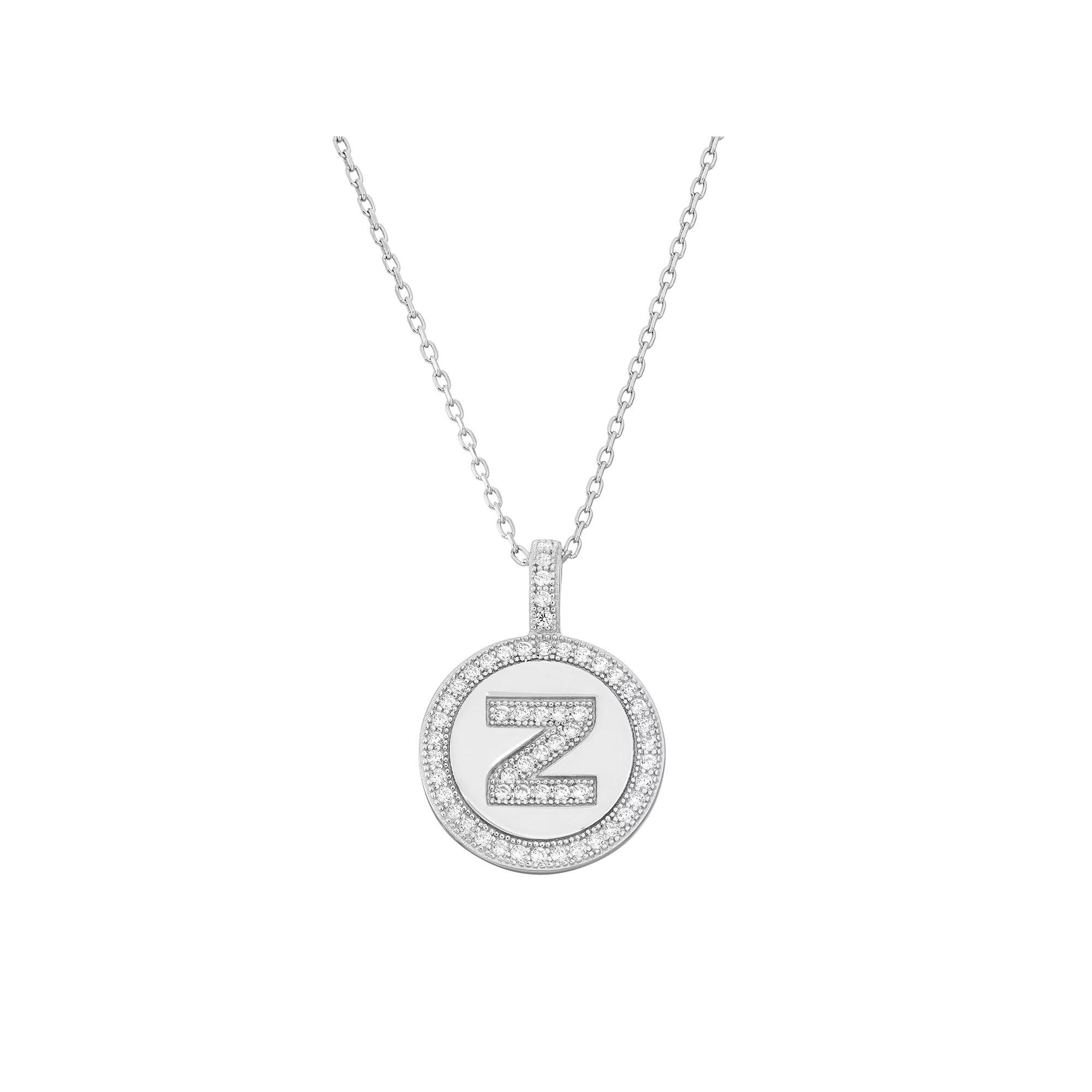 Sterling Silver Cubic Zirconia Initial Pendant Necklace, Women's, Size: 18" Product Image