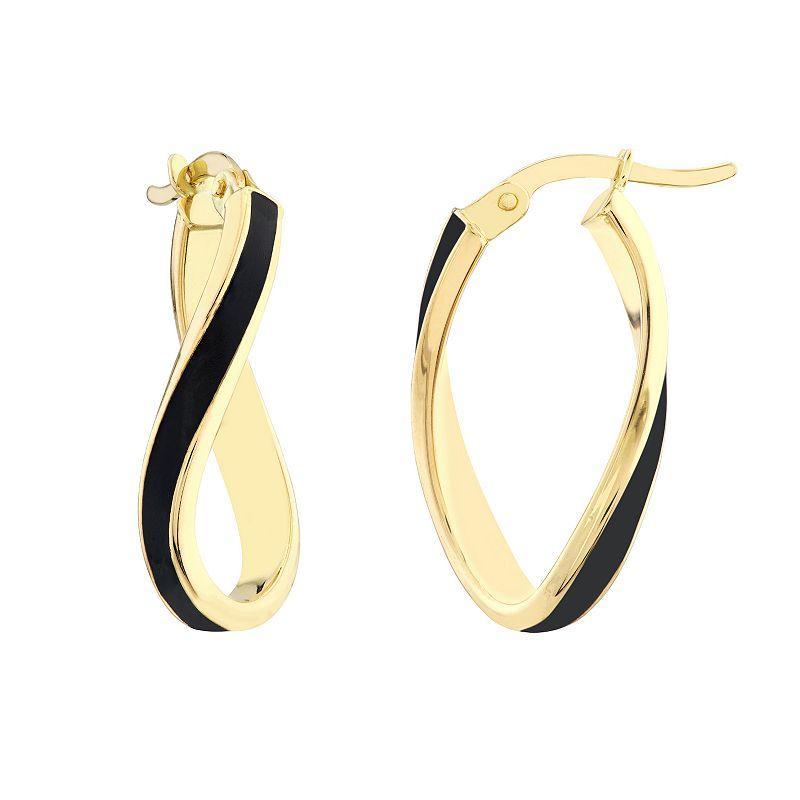 Color Romance 16.3 mm Enamel Oval Twist Hoop Earrings, Women's, Blue Product Image