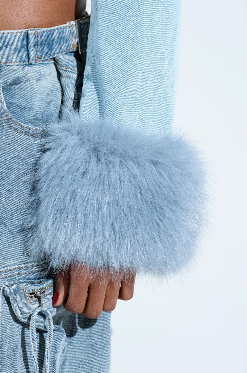 GISELE CROP DENIM BLAZER Product Image