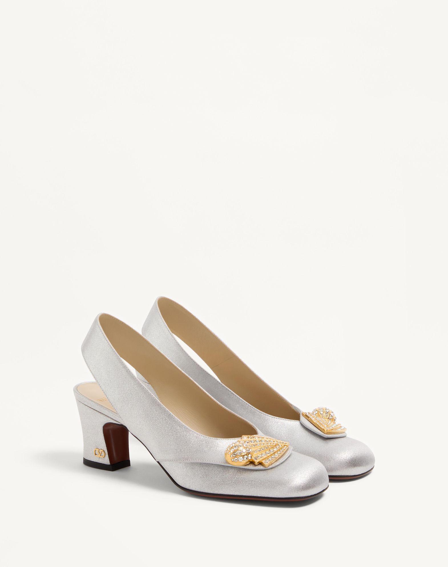Adamantine Slingback Pumps In Glitter Fabric 60Mm Product Image