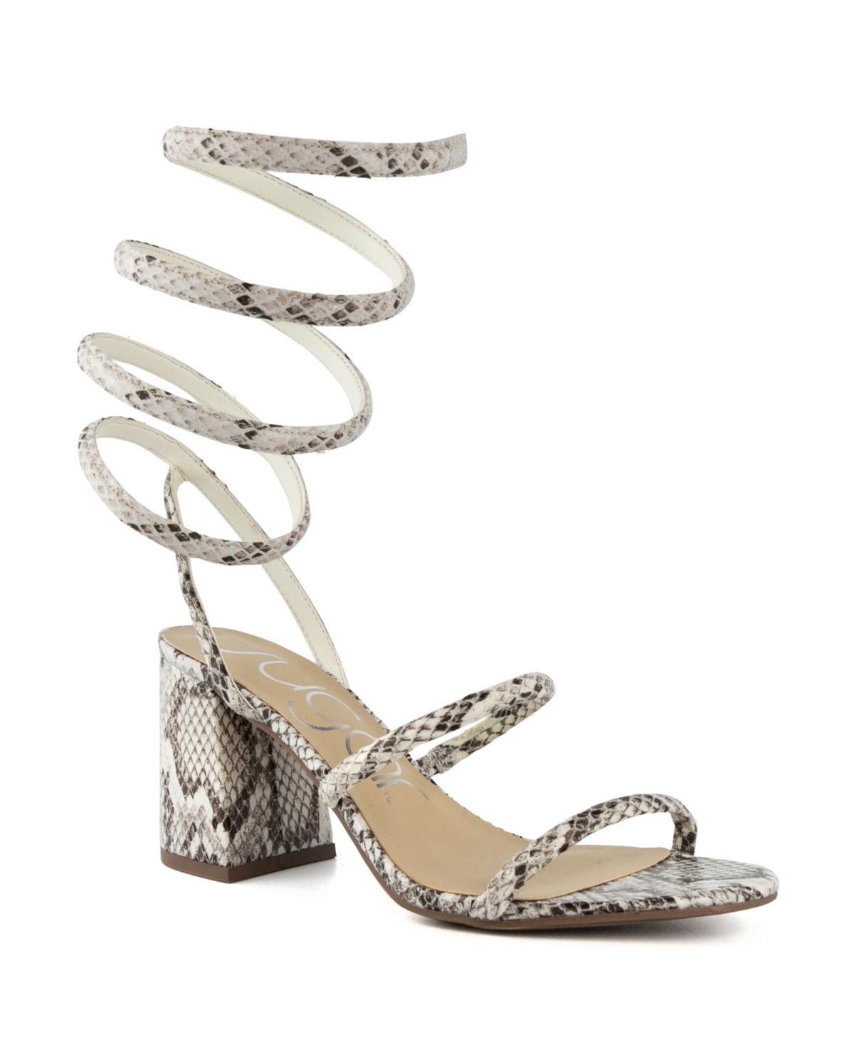 sugar Belleza Women's Block Heel Sandals, Size: 8.5, Off White Product Image