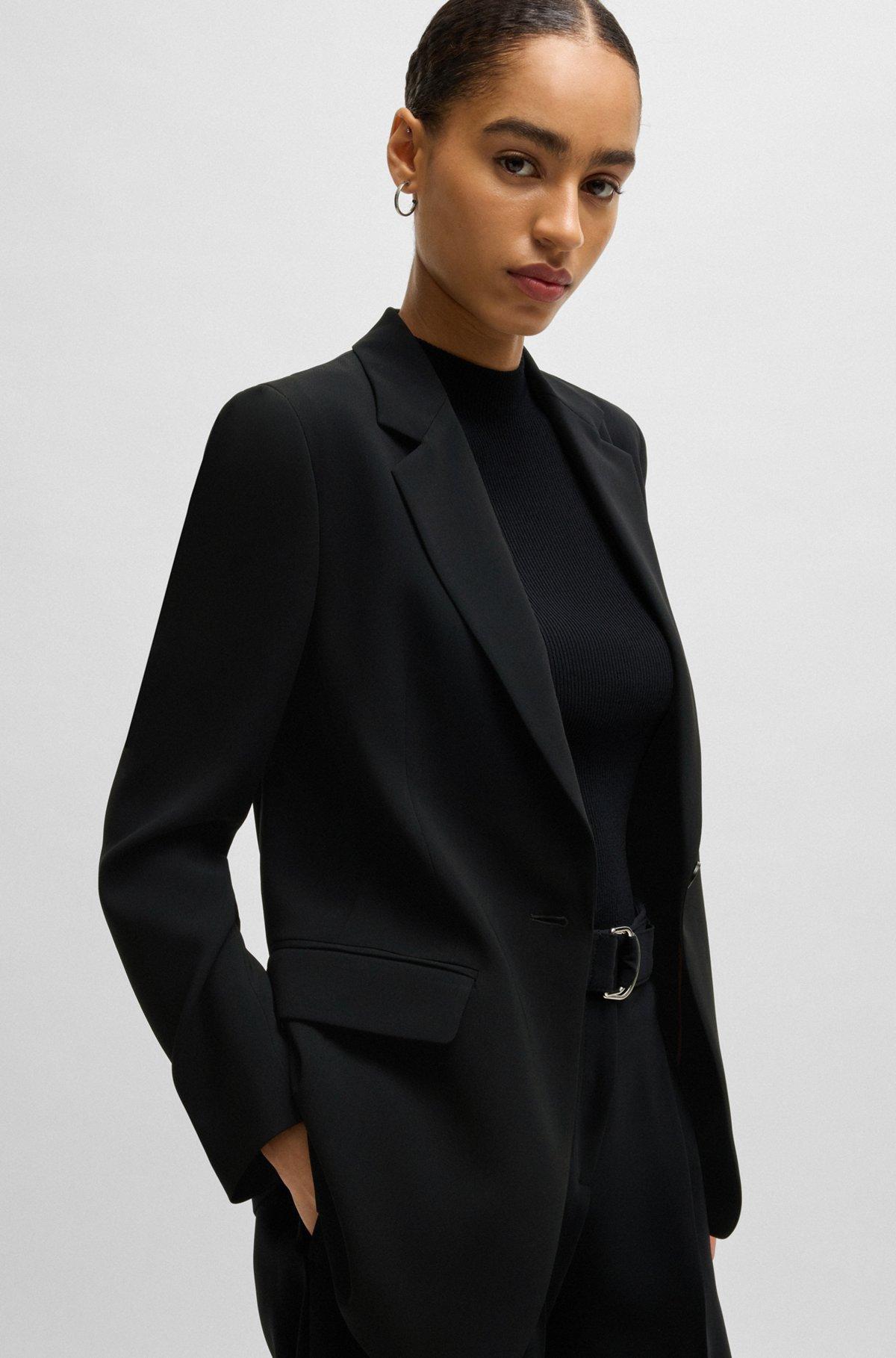 Regular-fit blazer in crease-resistant crepe Product Image