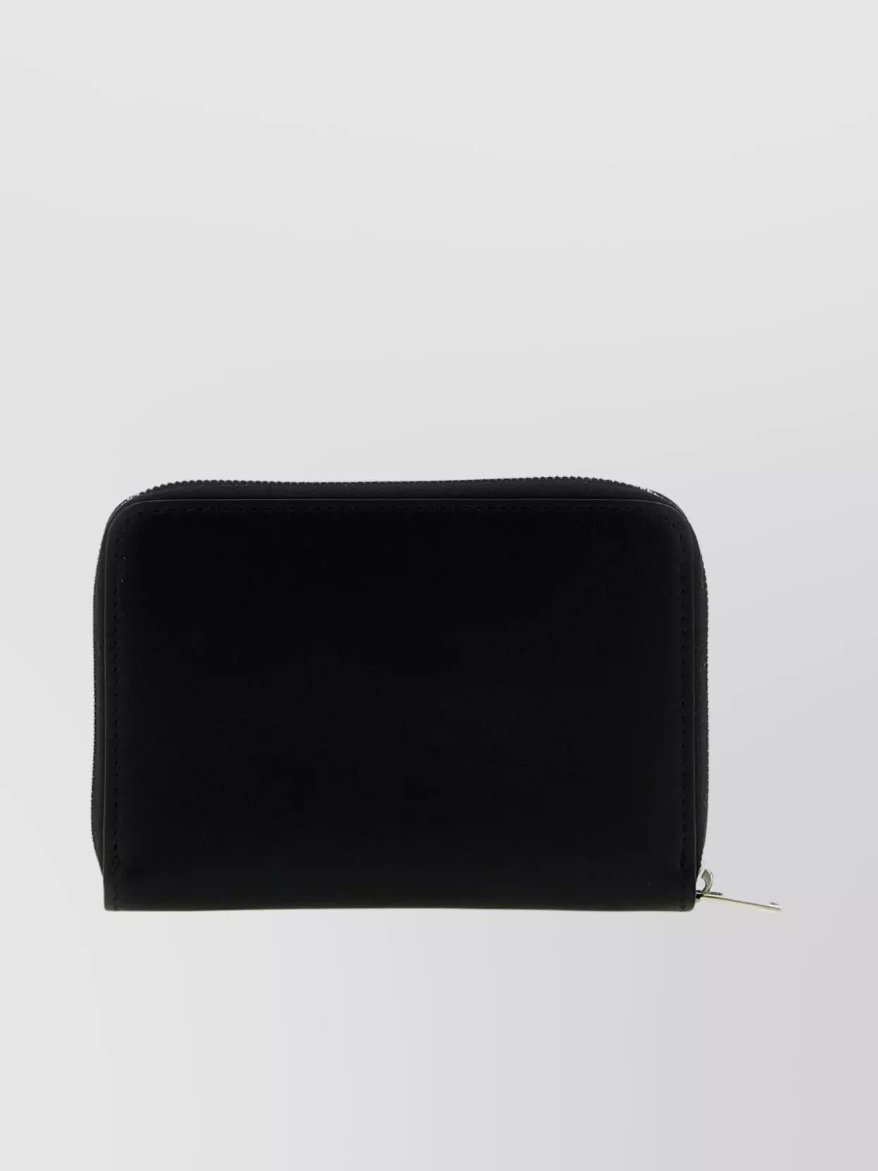 JIL SANDER Logo Embossed Leather Zip Wallet In Black Product Image