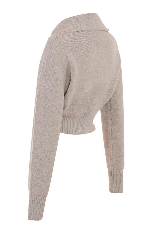Blaise Opal Marl Knit Cropped Cardigan Product Image