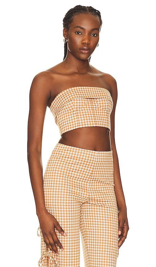 Lovers and Friends Chelsea Top in Brown & White Product Image