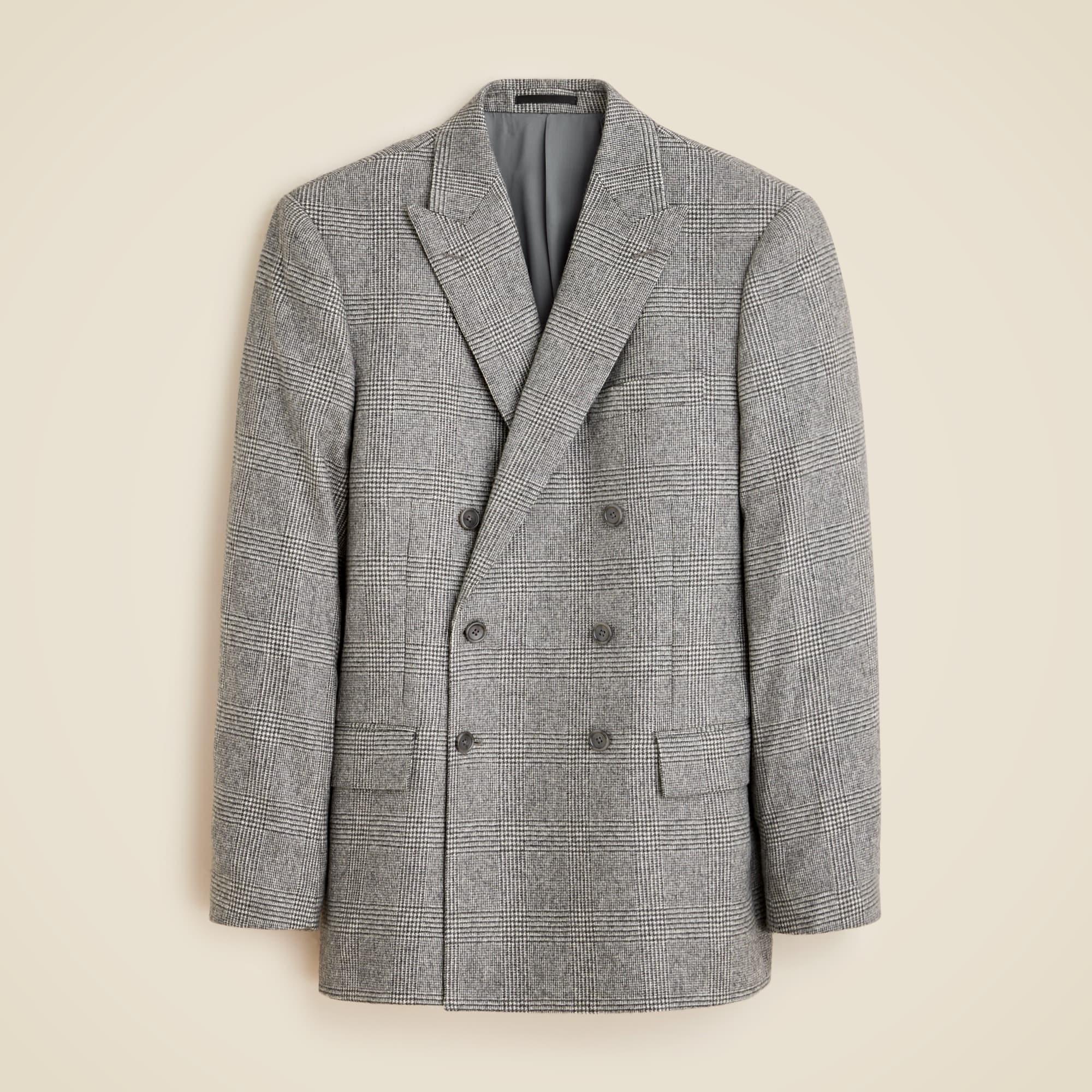 Kenmare Relaxed-fit double-breasted suit jacket in Scottish lambswool flannel Product Image