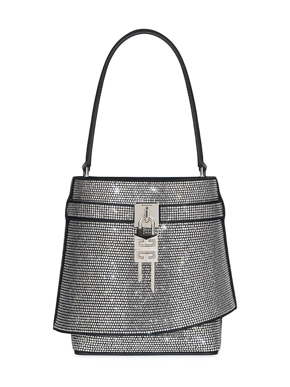 Shark Lock Bucket Bag in Embellished Leather Product Image