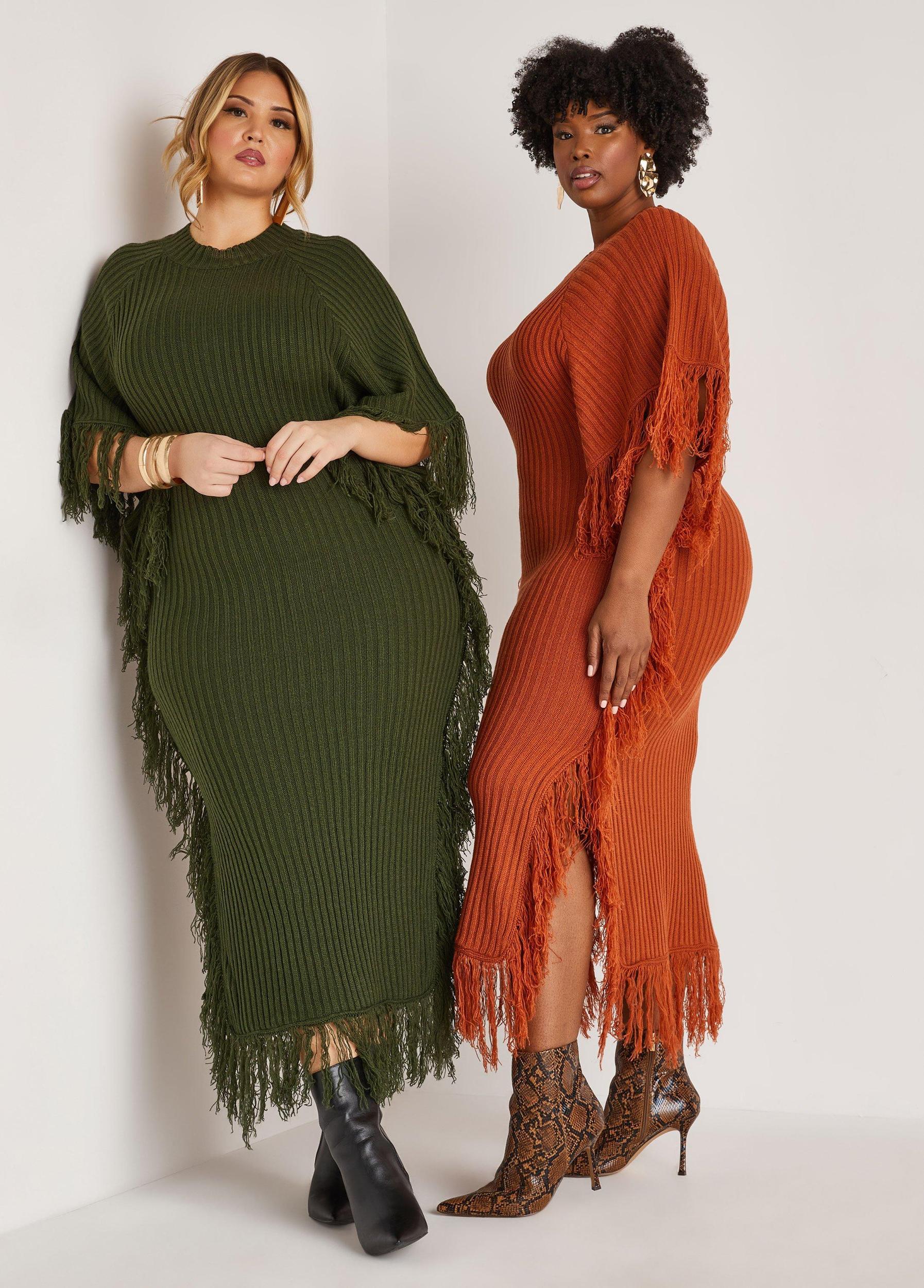 Fringed Midaxi Sweater Dress Product Image