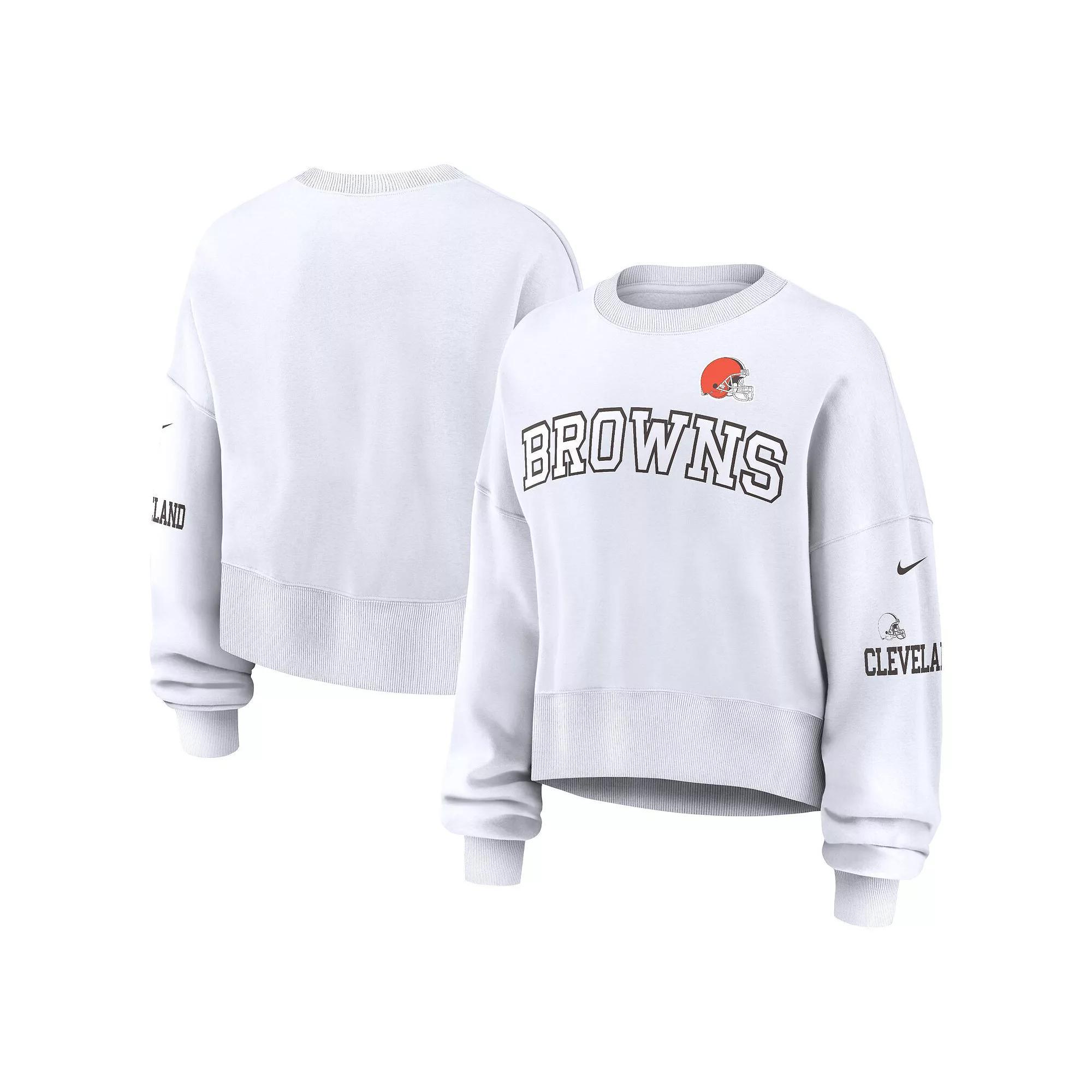 Womens Nike Cleveland Browns Oversized Long Sleeve Cropped Sweatshirt Product Image