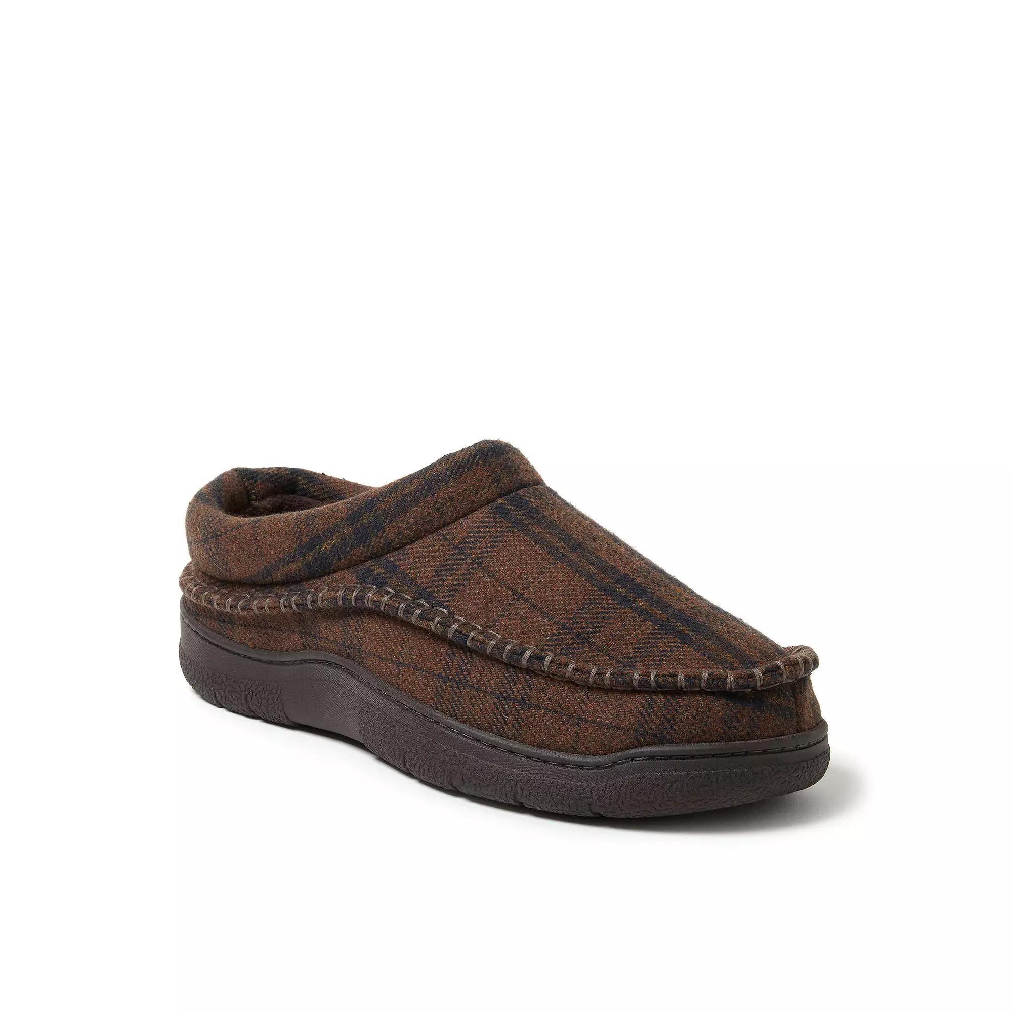 Dearfoams Thompson Men's Plaid Clog Slippers, Size: XL, Brown Product Image