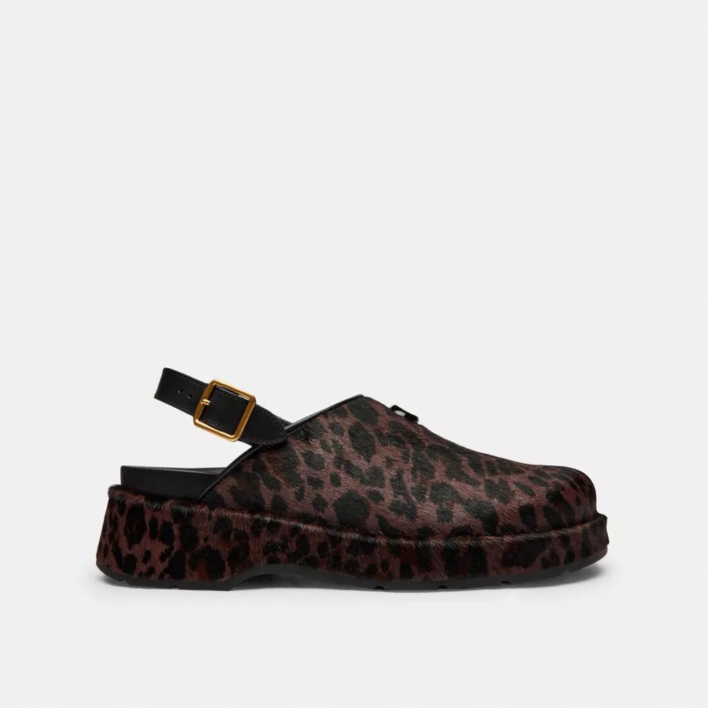 Sculpted C Platform Clog With Leopard Print Product Image