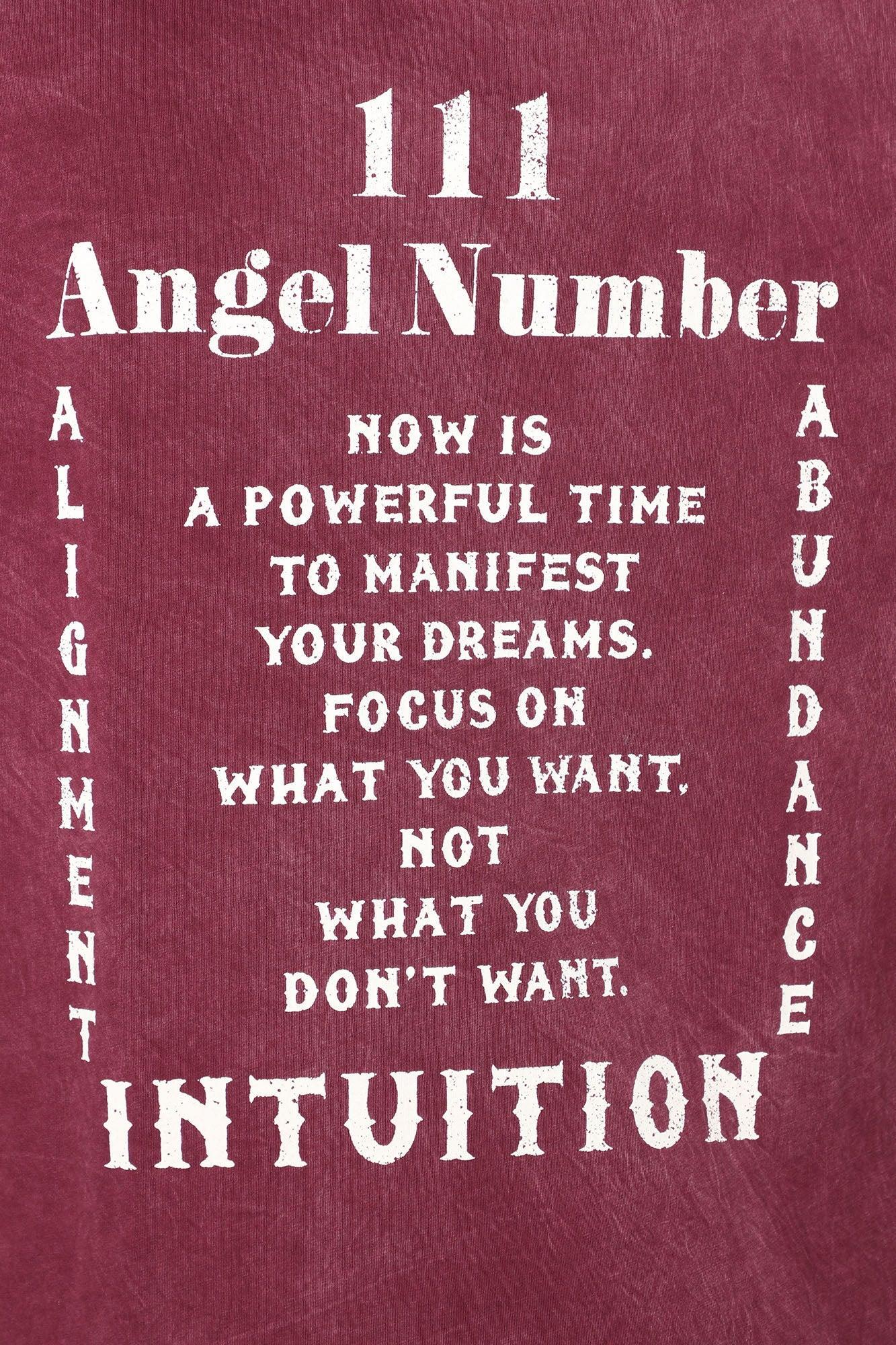 111 Angel Number Tunic Top - Burgundy Product Image