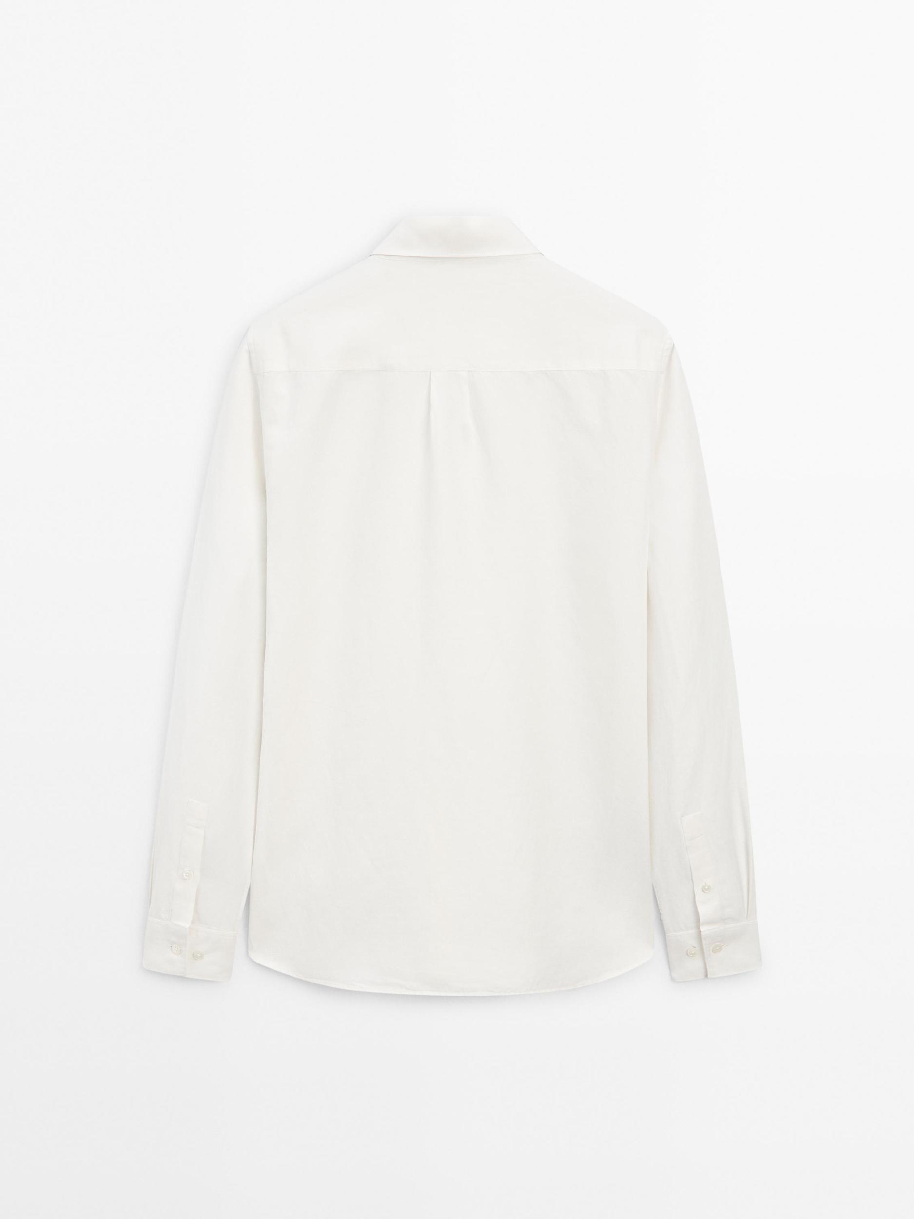 Regular fit linen blend shirt Product Image