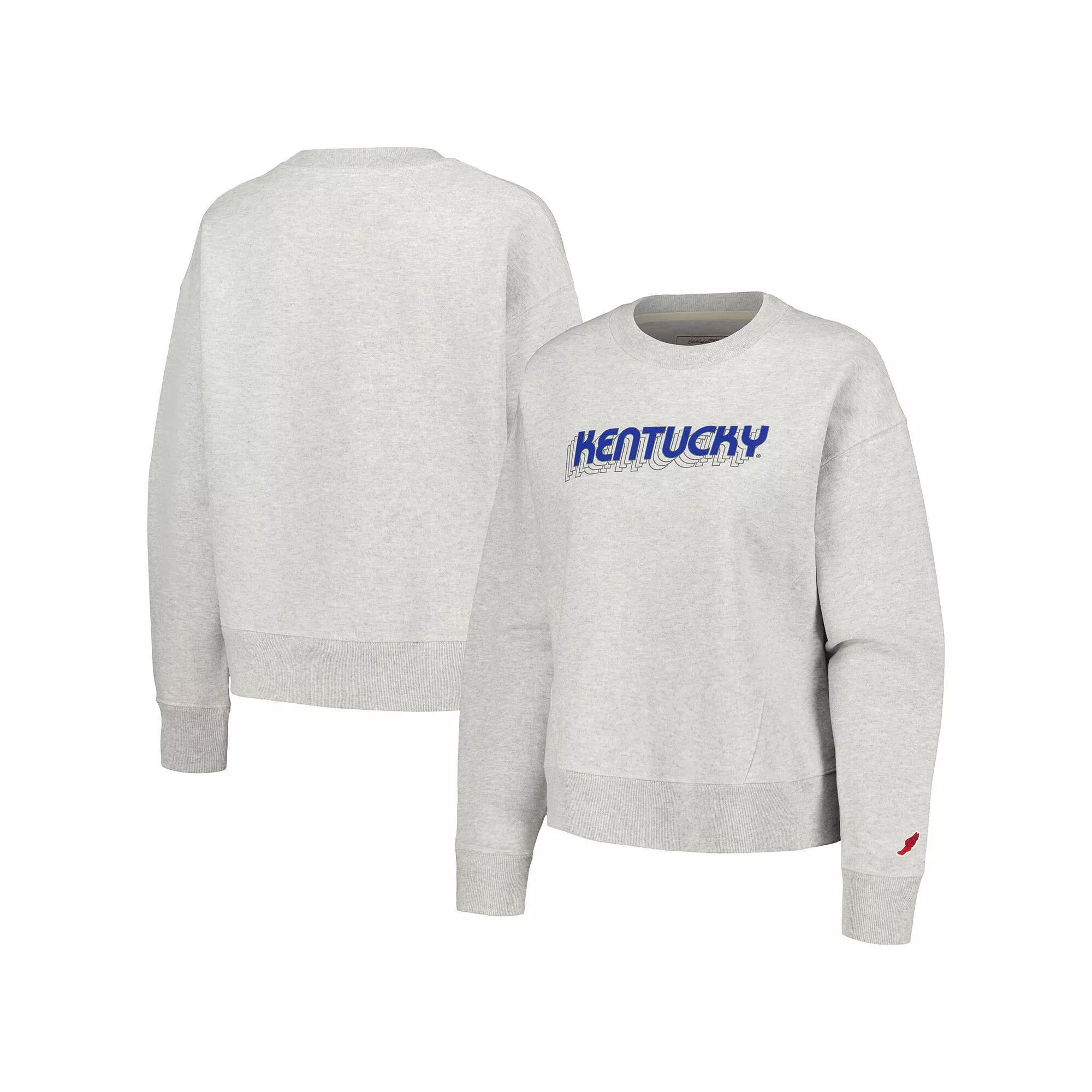 Women's League Collegiate Wear Ash Kentucky Wildcats Boxy Pullover Sweatshirt, Size: Medium, Black Product Image
