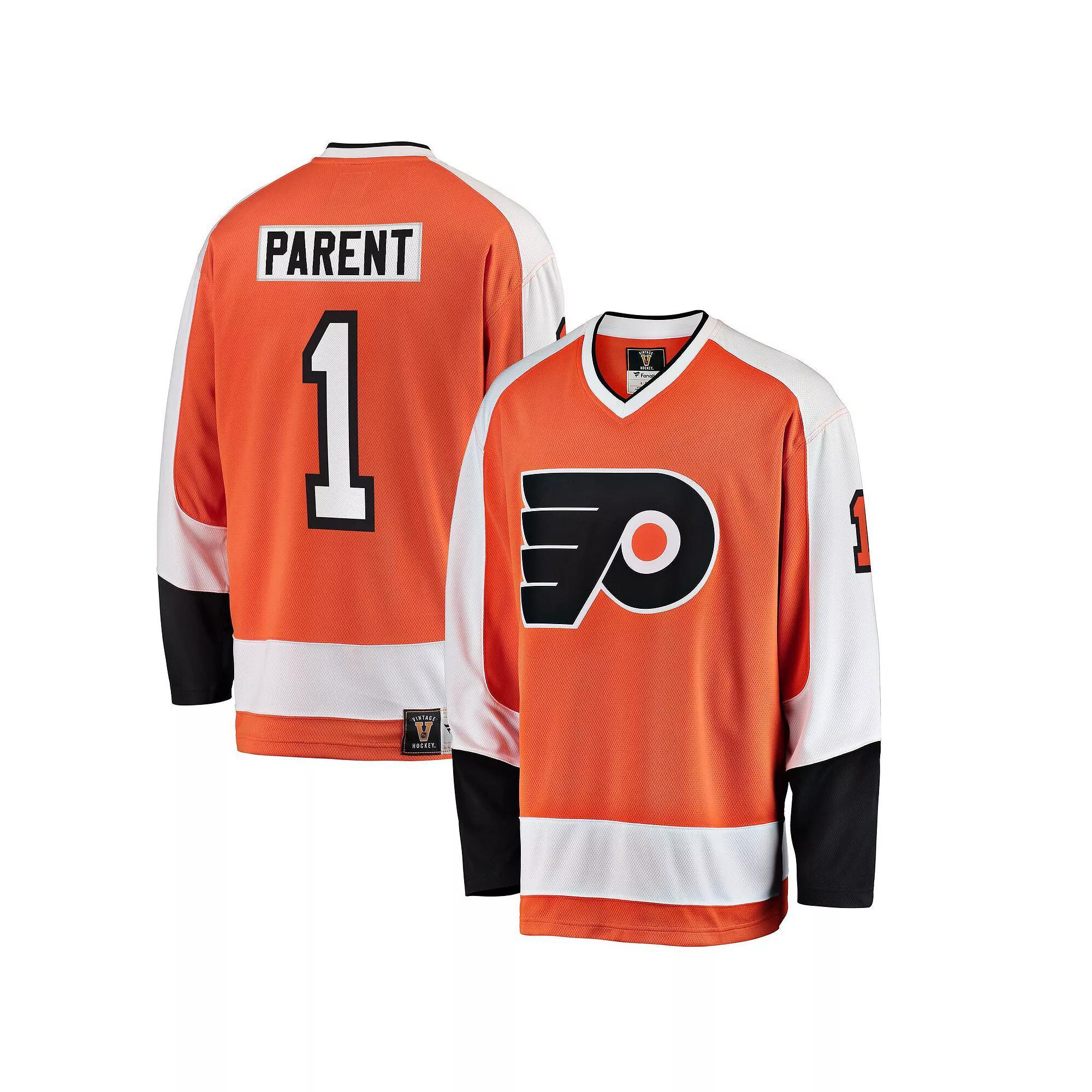 Men's Fanatics Branded Bernie Parent Orange Philadelphia Flyers Premier Breakaway Retired Player Jersey, Size: Small, Fly Orange Product Image