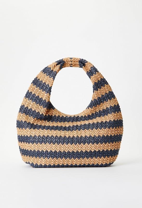 Stripe Crochet Raffia Bag Product Image