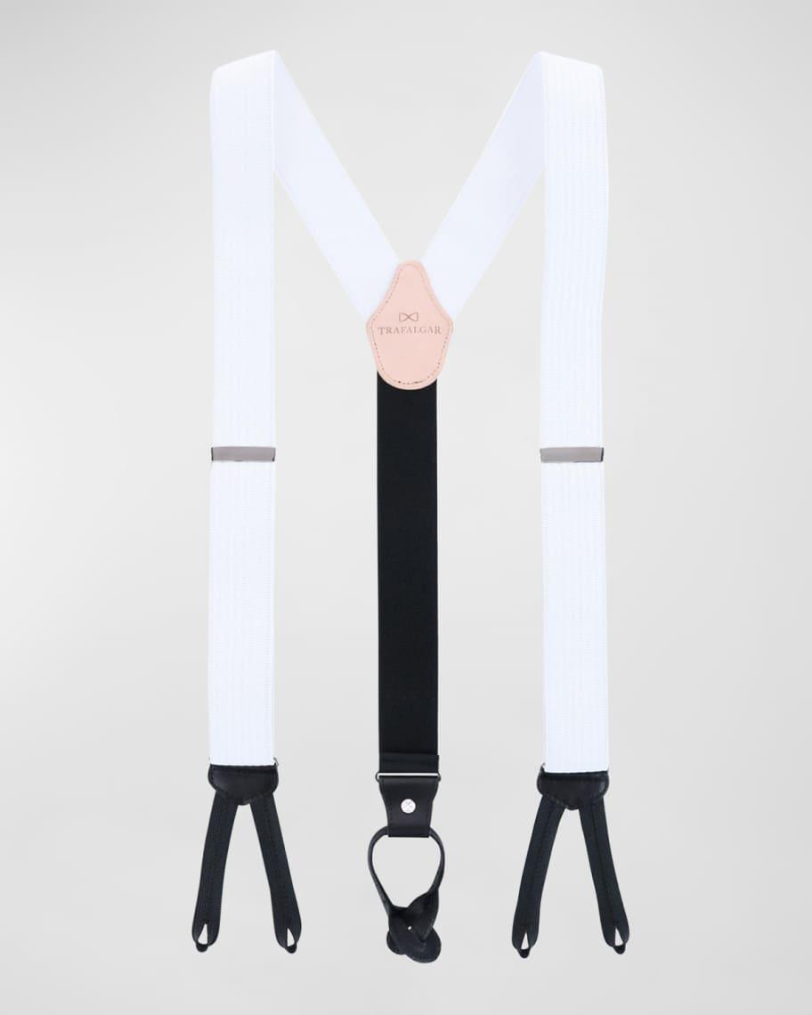 Mens Regal Silk and Leather Suspender Braces Product Image