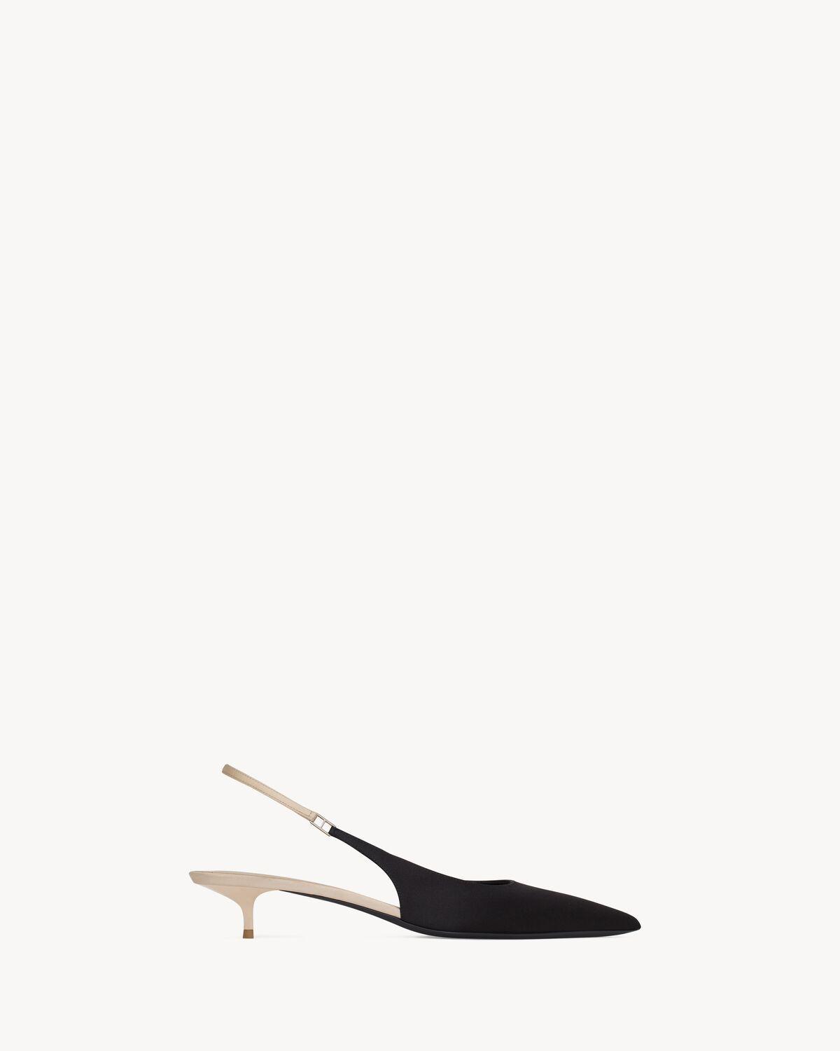 CHERISH slingback pumps in satin crepe | Saint Laurent | YSL.com Product Image