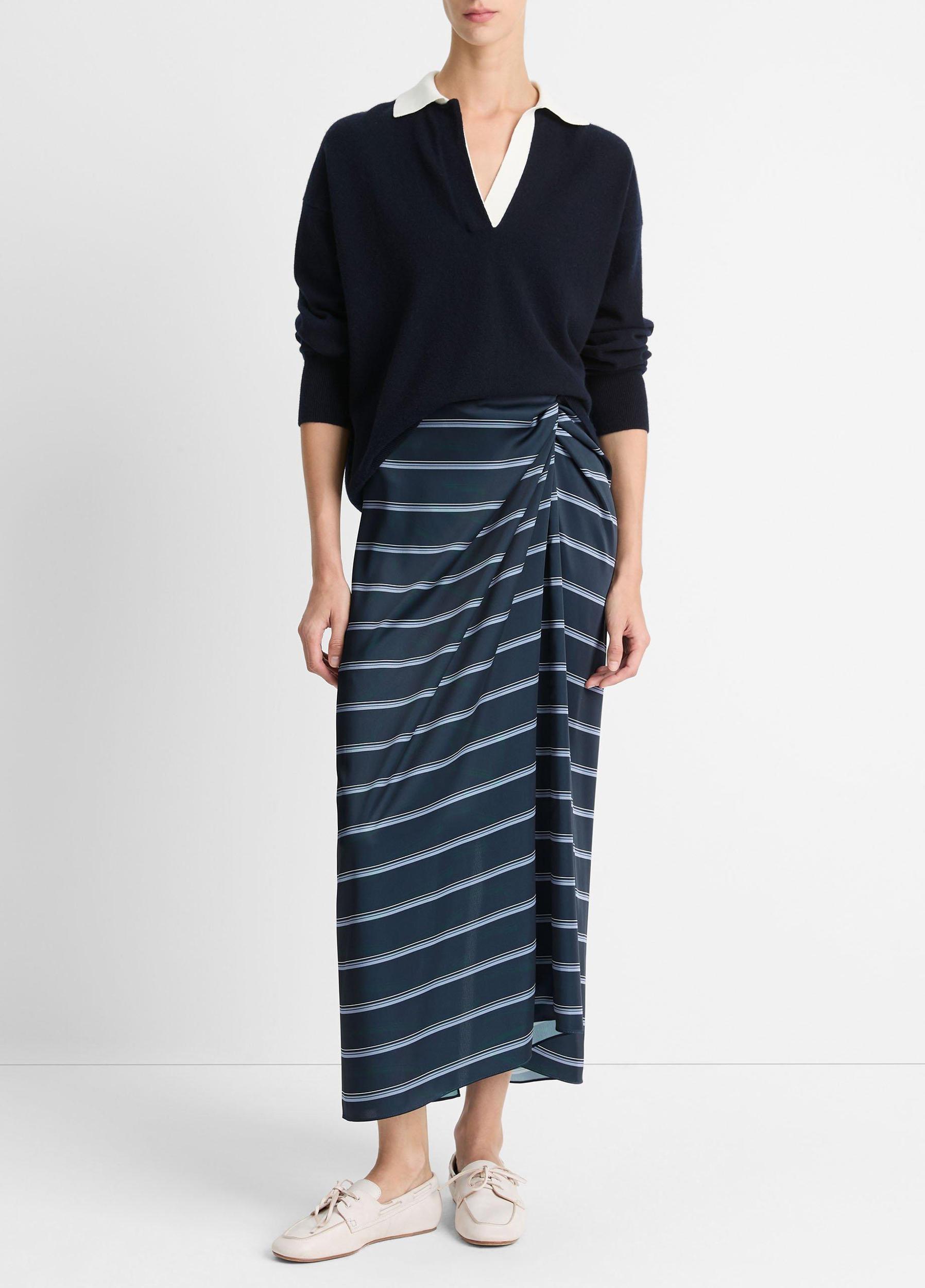 Wool & Cashmere-Blend Contrast-Collar Polo Sweater Product Image