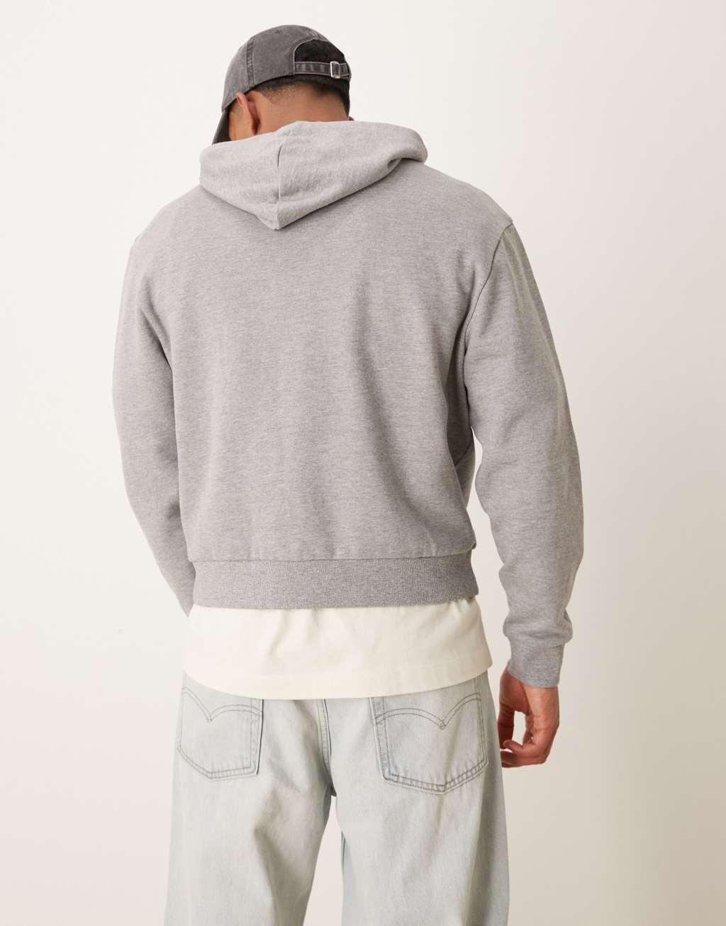 ASOS DESIGN essential boxy oversized hoodie in heather gray Product Image