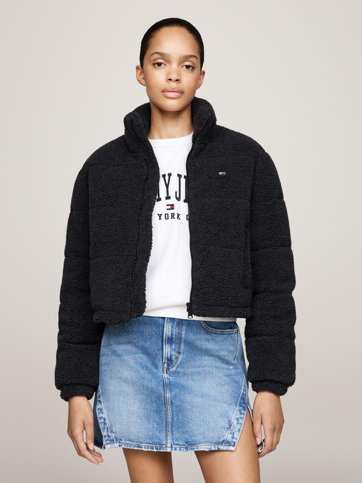 Tommy Jeans Womens Cropped Teddy Essential Coat Product Image
