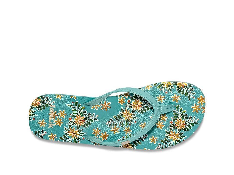 Sanuk Yoga Joy Vintage Floral (Aqua Splash) Women's Shoes Product Image