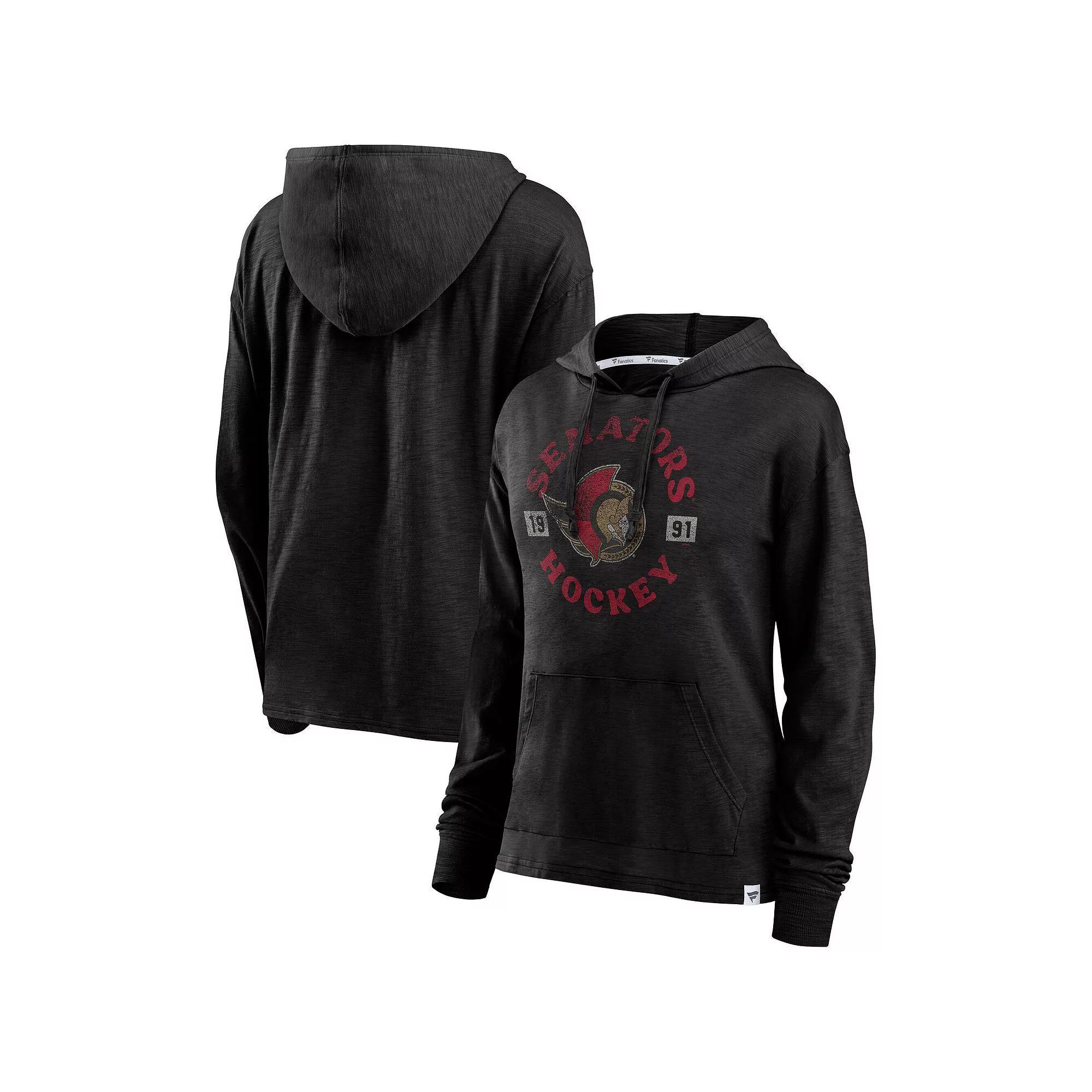 Women's Fanatics  Heather Black Ottawa Senators True Classic Pullover Hoodie, Size: Medium, Sen Charco Product Image