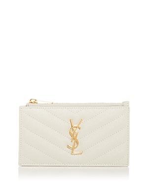 Saint Laurent Cassandre Matelasse Fragments Zipped Card Case Product Image