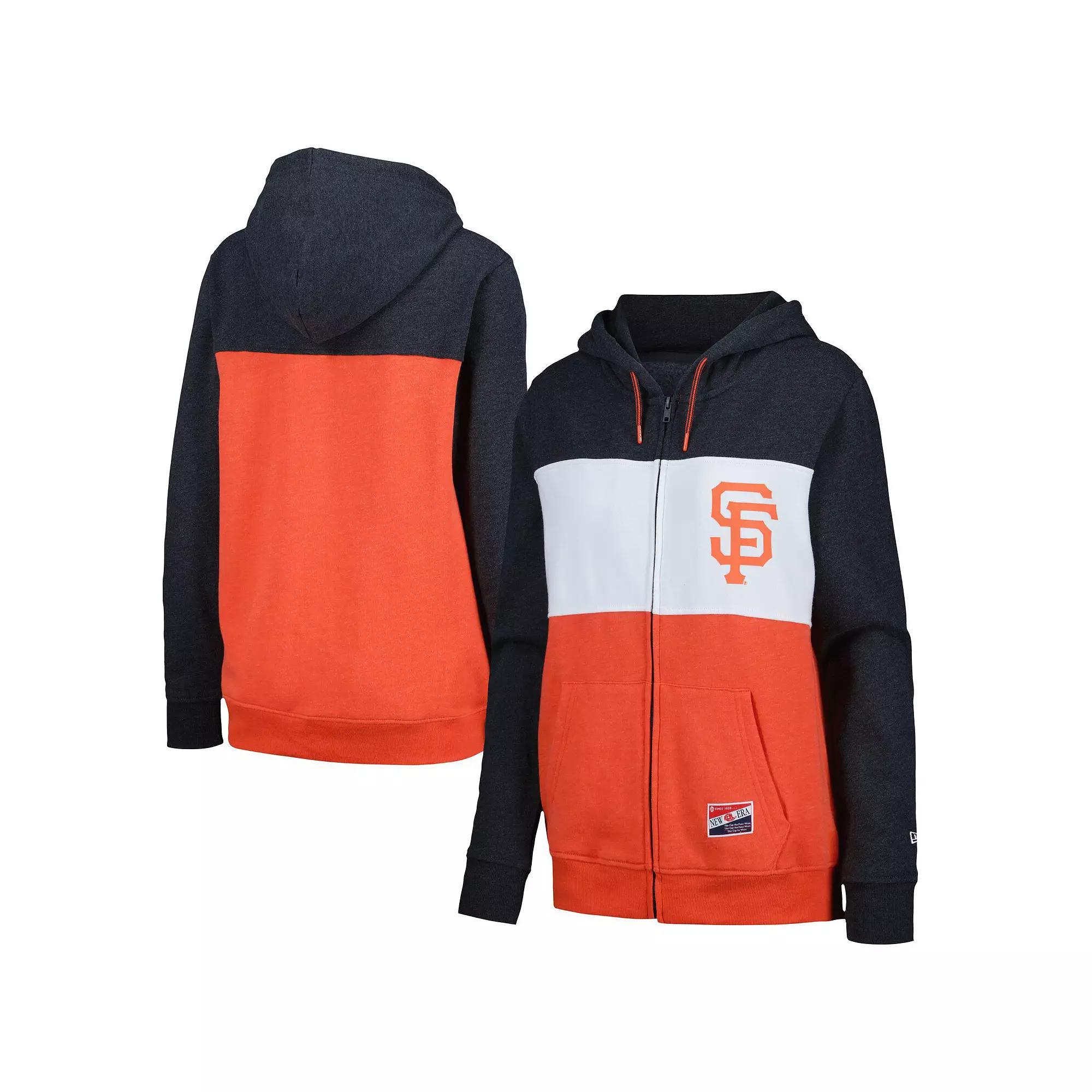 Women's New Era Black San Francisco Giants Color Block Full-Zip Hoodie Jacket, Size: Medium Product Image
