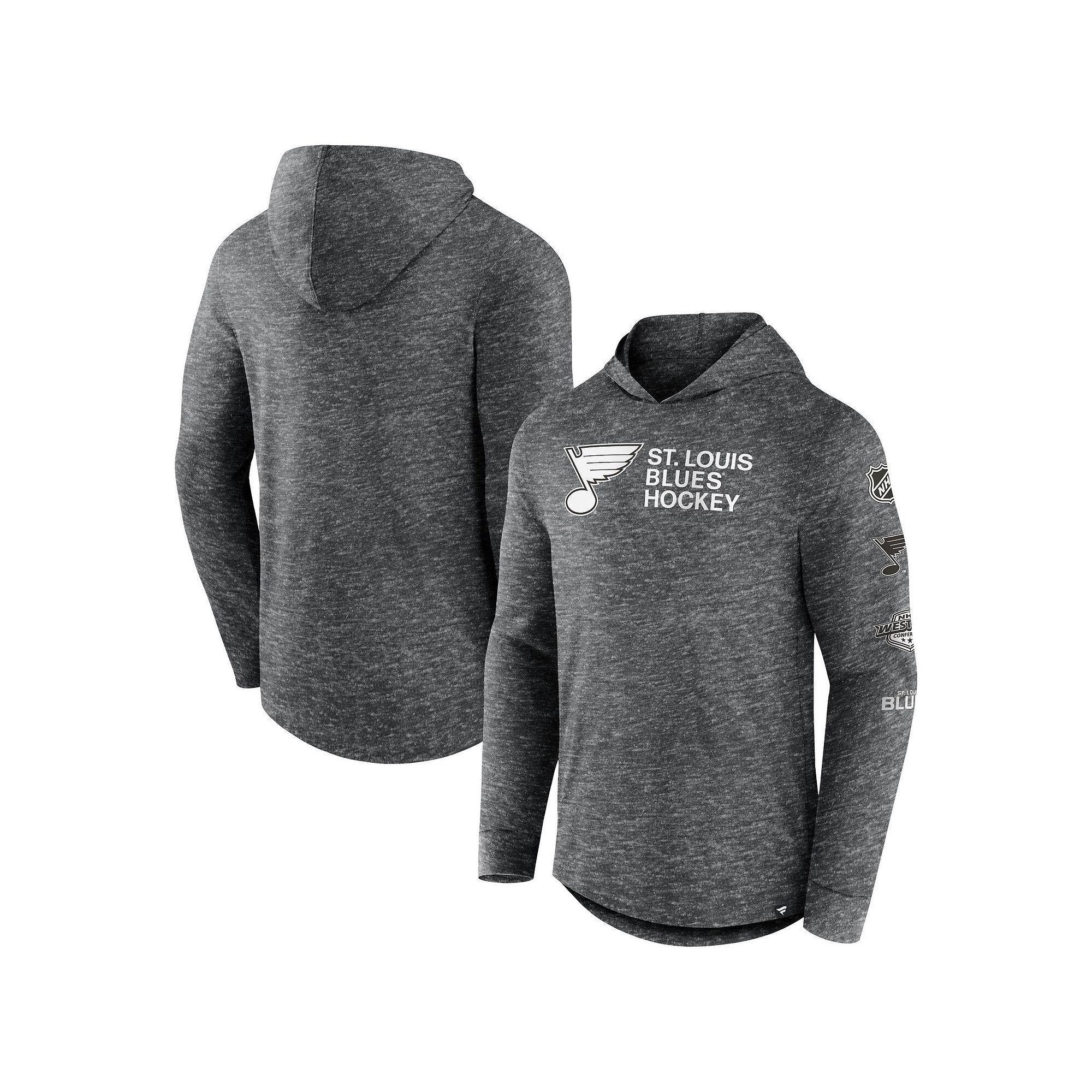 Mens Fanatics Branded Heather Charcoal Philadelphia Flyers Stacked Long Sleeve Hoodie T-Shirt Product Image