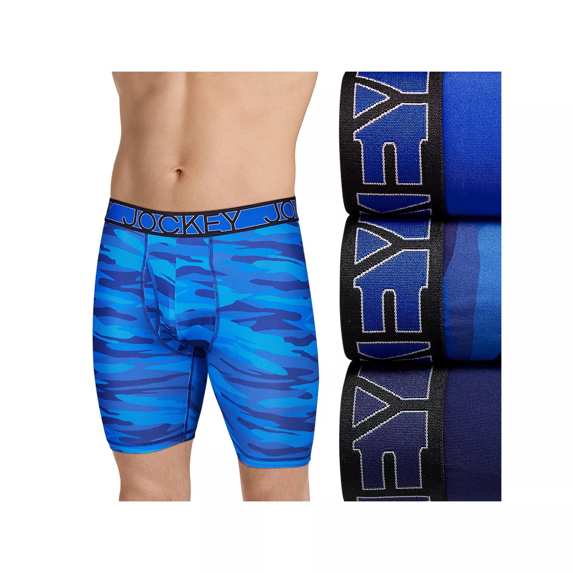 Mens Jockey 3-Pack Active Microfiber 9 Long Leg Boxer Briefs Product Image