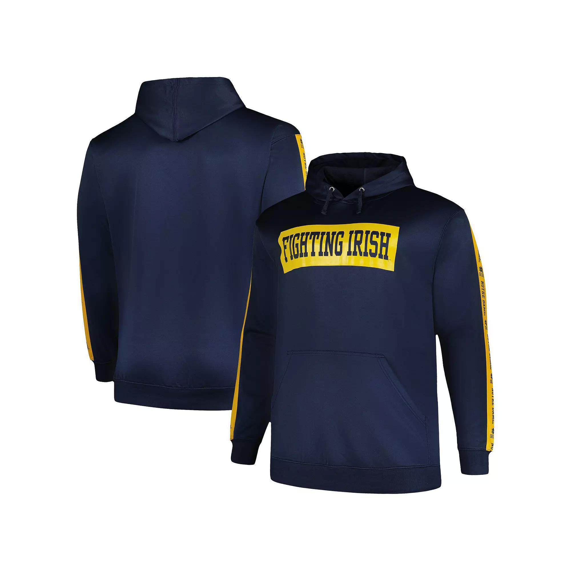 Men's Profile Navy Notre Dame Fighting Irish Big & Tall Fleece Pullover Hoodie, Size: 3XLT, Blue Product Image