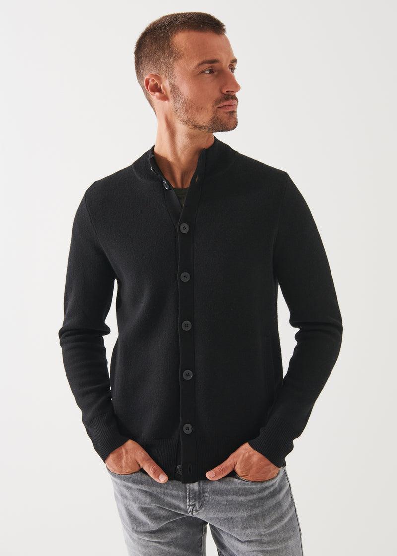 Patrick Assaraf Button Front Black Cardigan Male Product Image